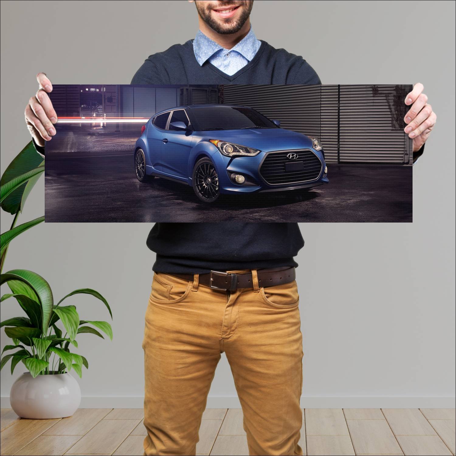 Cuadro grande 30x80cm 2016 hyundai veloster rally 91 Hyundai