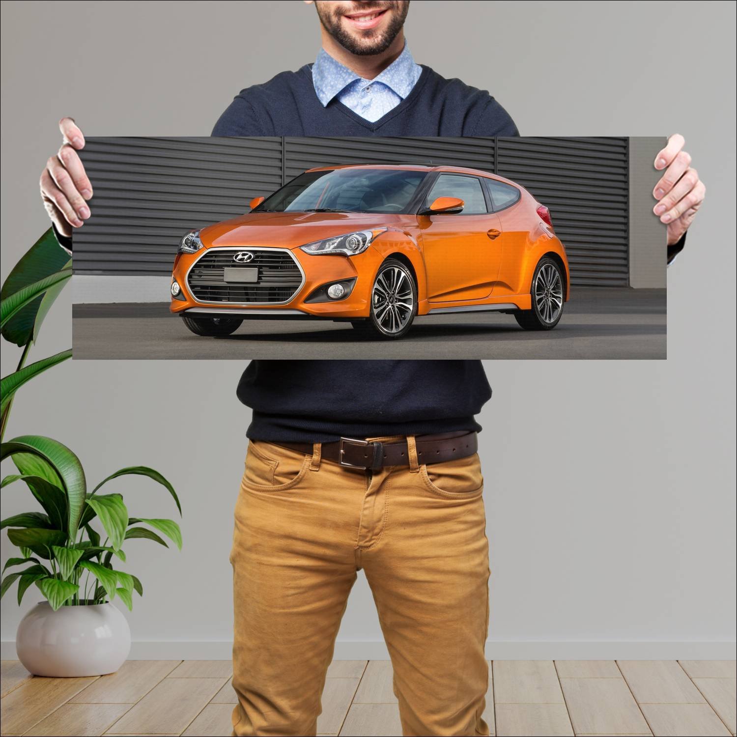 Cuadro grande 30x80cm 2016 hyundai veloster turbo 92 Hyundai