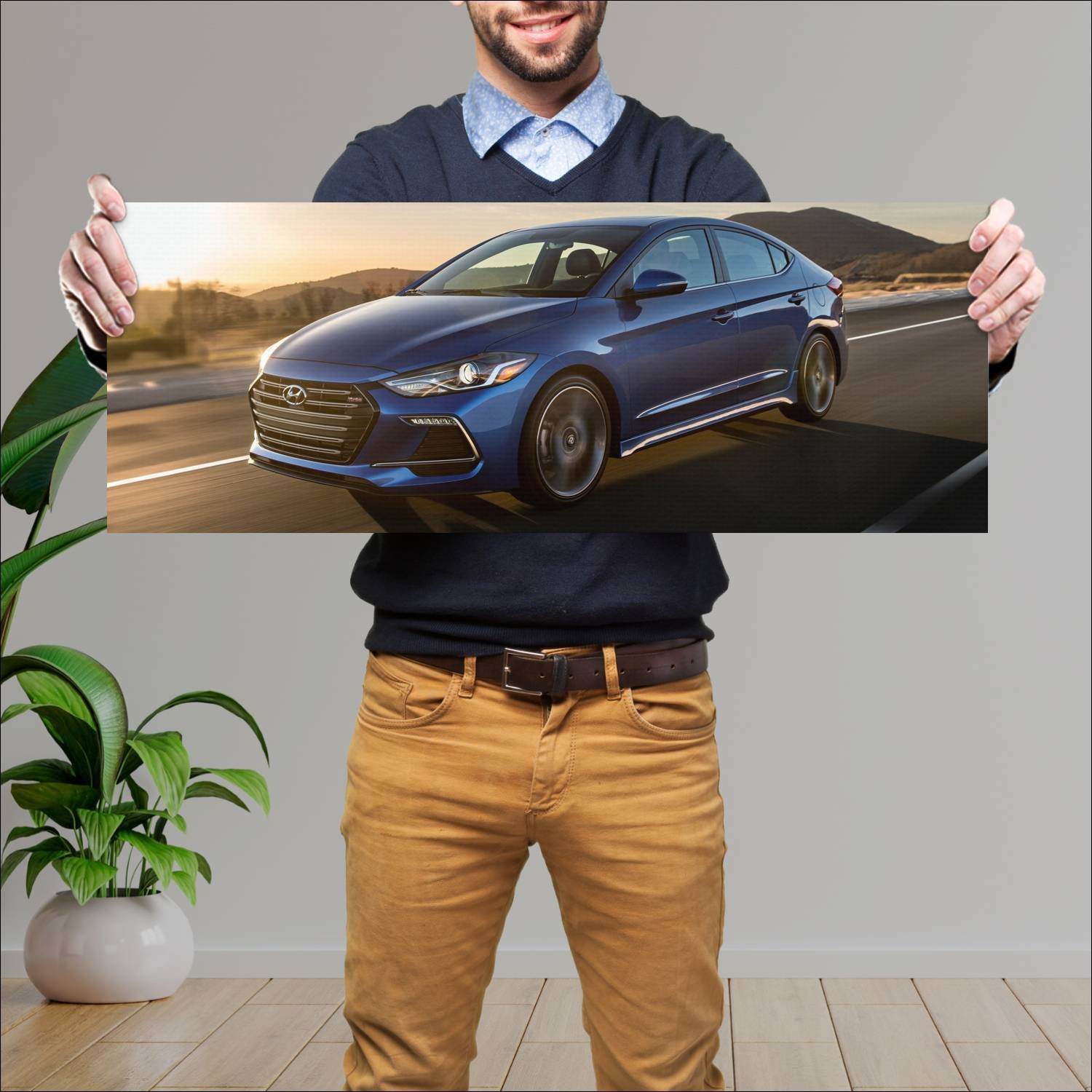 Cuadro grande 30x80cm 2017 hyundai elantra sport u 95 Hyundai