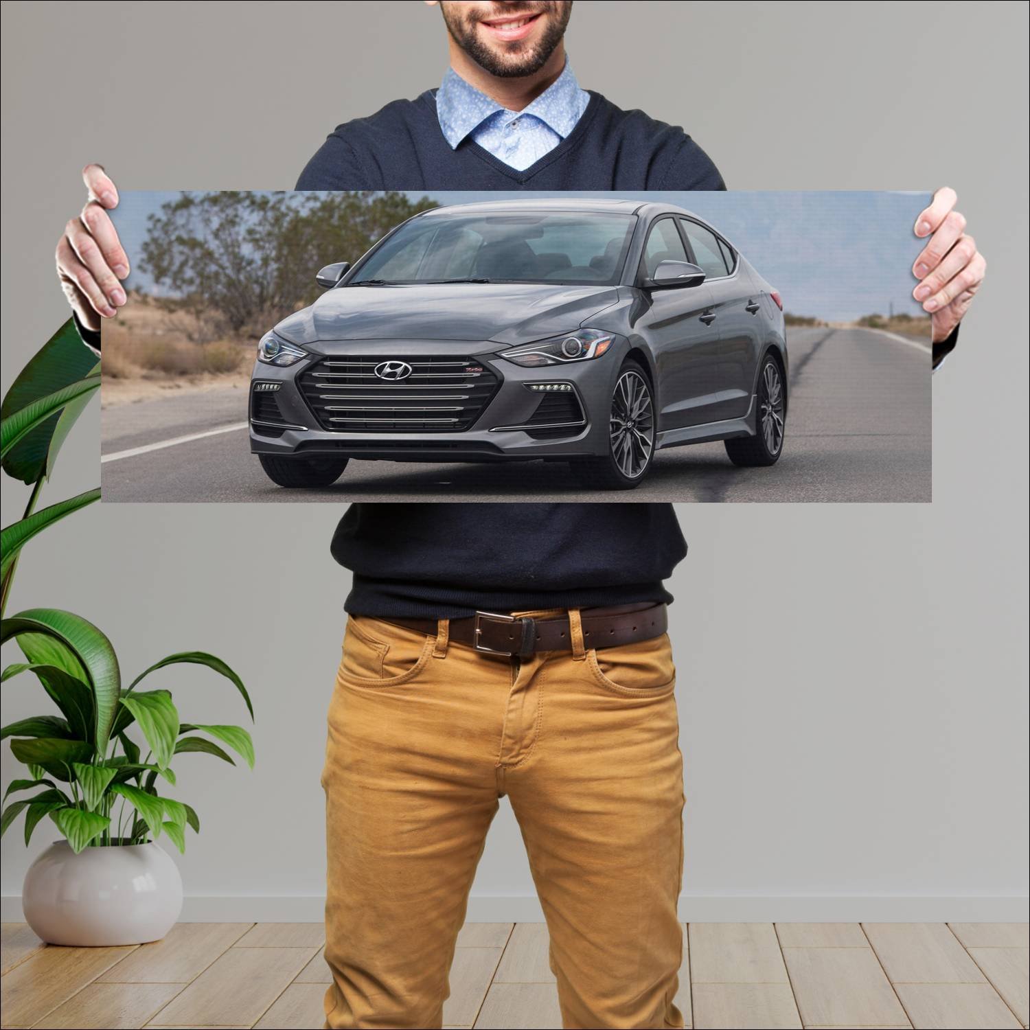 Cuadro grande 30x80cm 2017 hyundai elantra sport u 97 Hyundai