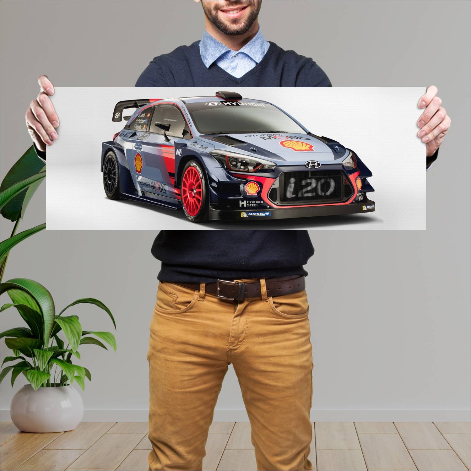 Cuadro grande 30x80cm 2017 hyundai i20 wrc auto 99 Hyundai
