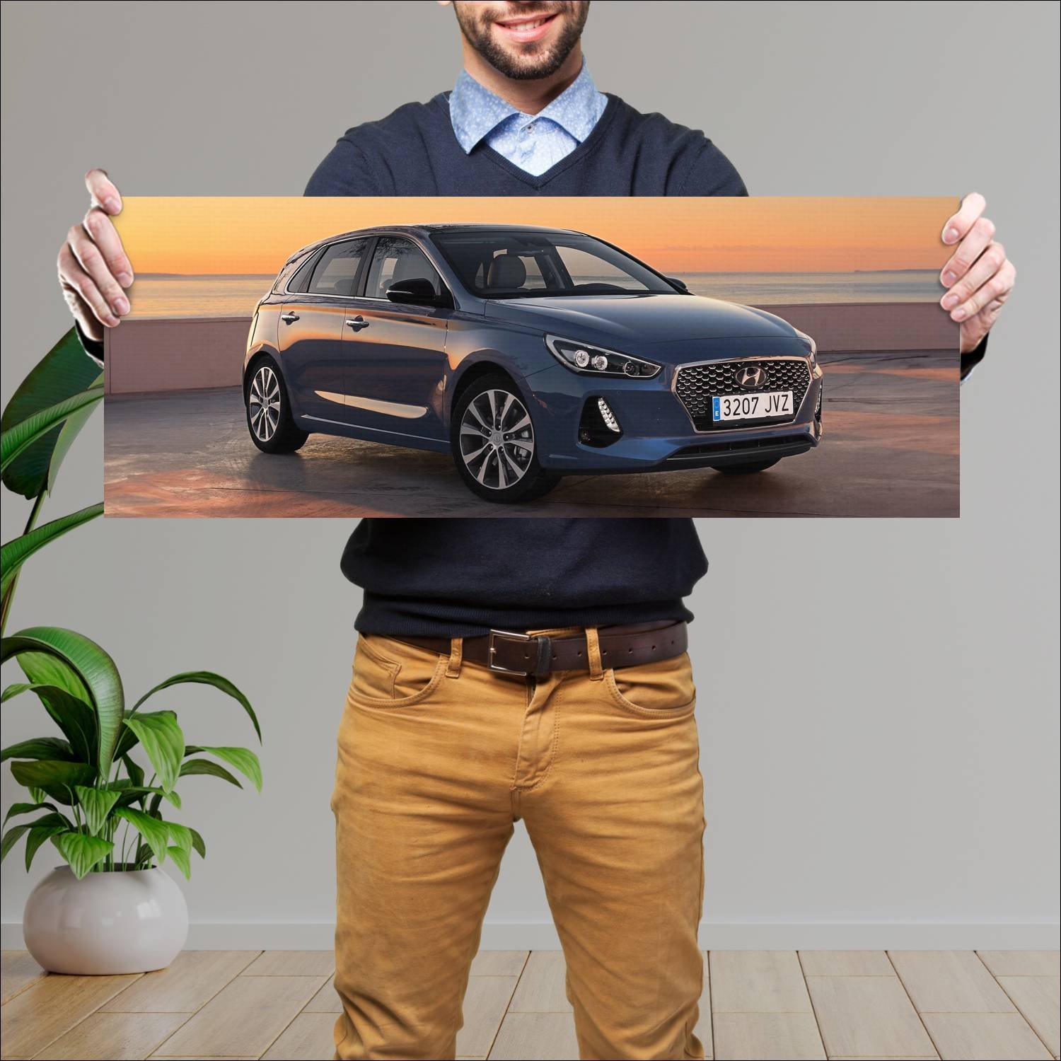 Cuadro grande 30x80cm 2017 hyundai i30 auto 100 Hyundai