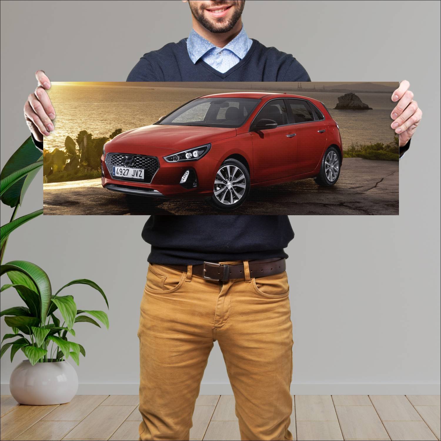 Cuadro grande 30x80cm 2017 hyundai i30 auto 101 Hyundai