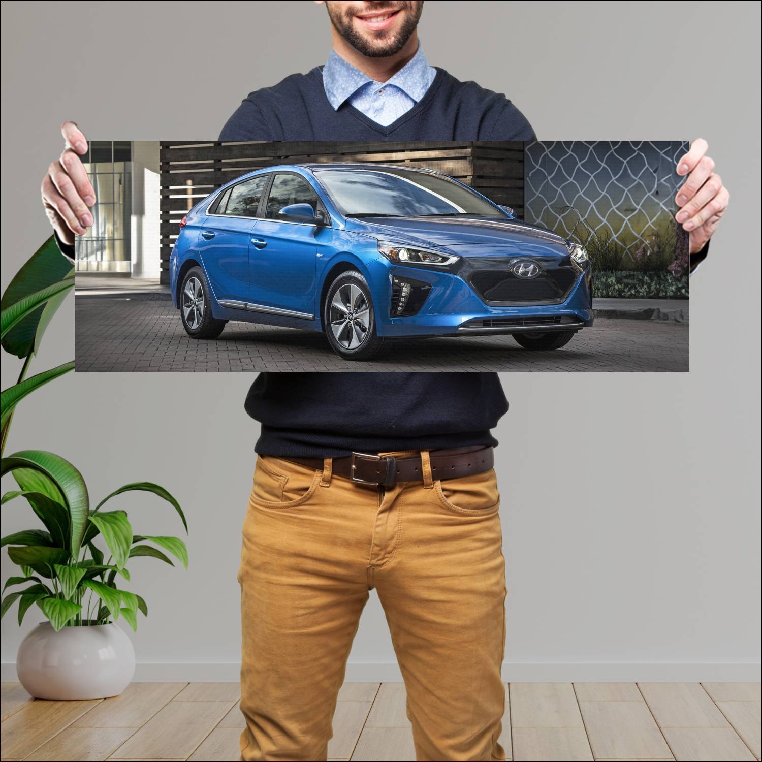 Cuadro grande 30x80cm 2017 hyundai ioniq electric 110 Hyundai