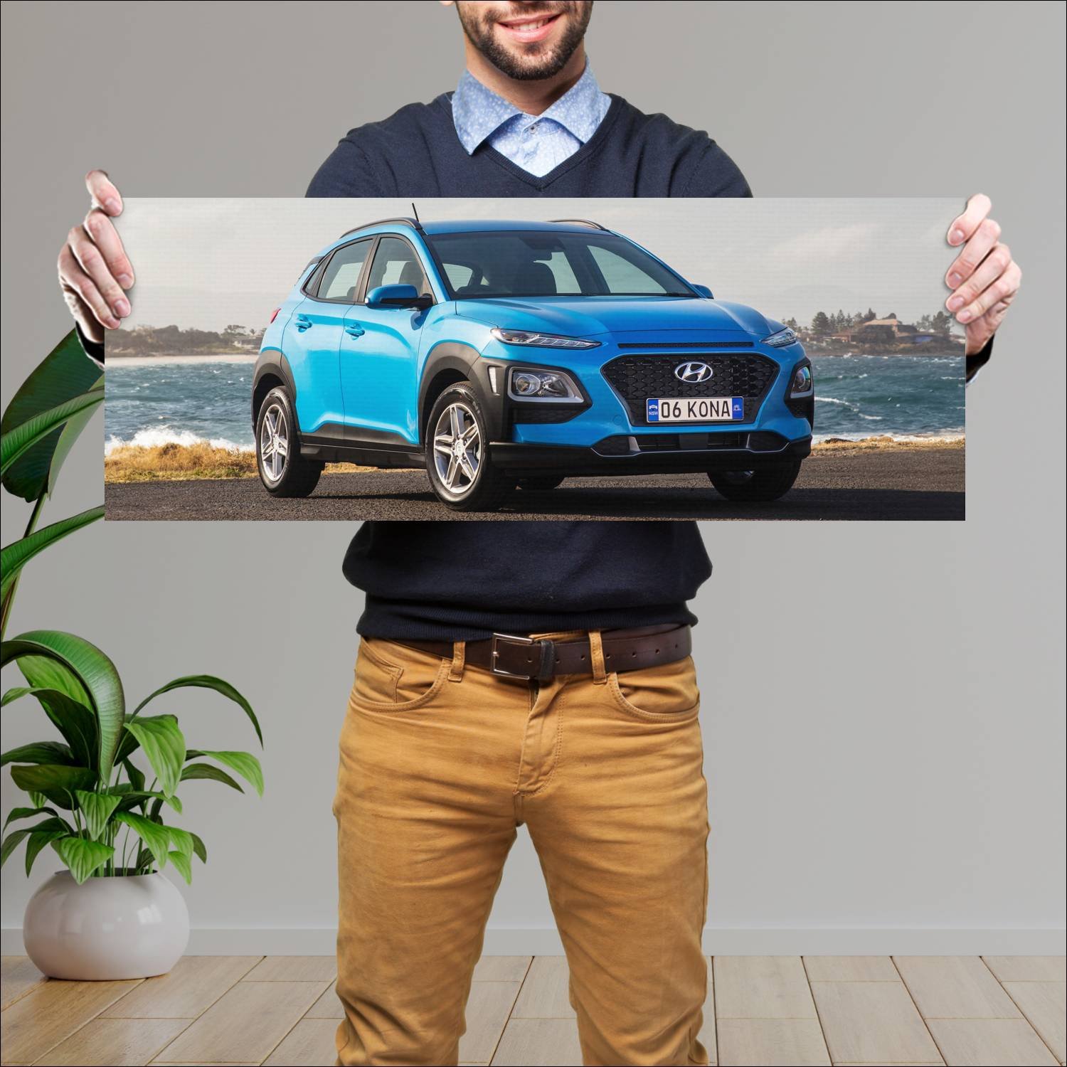 Cuadro grande 30x80cm 2017 hyundai kona au auto 113 Hyundai