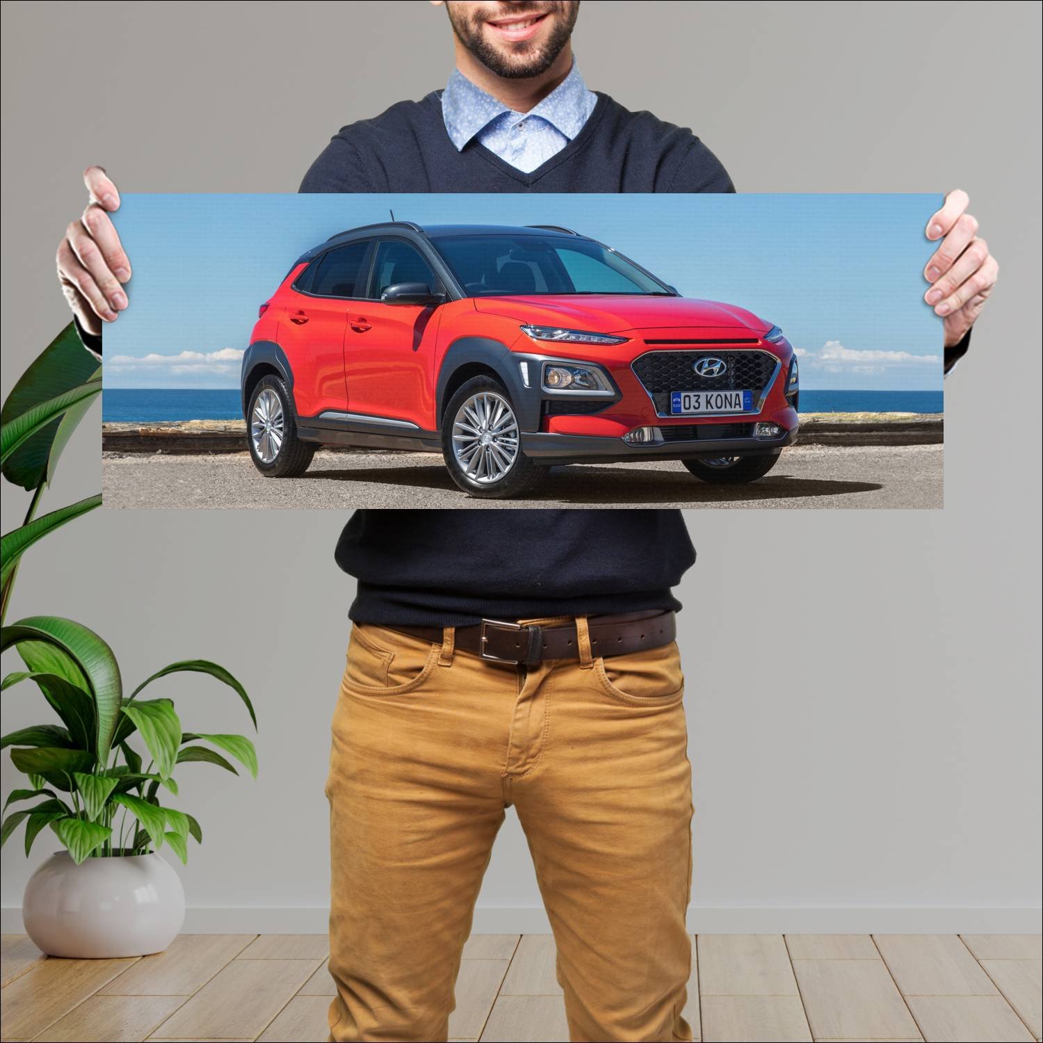 Cuadro grande 30x80cm 2017 hyundai kona au auto 114 Hyundai