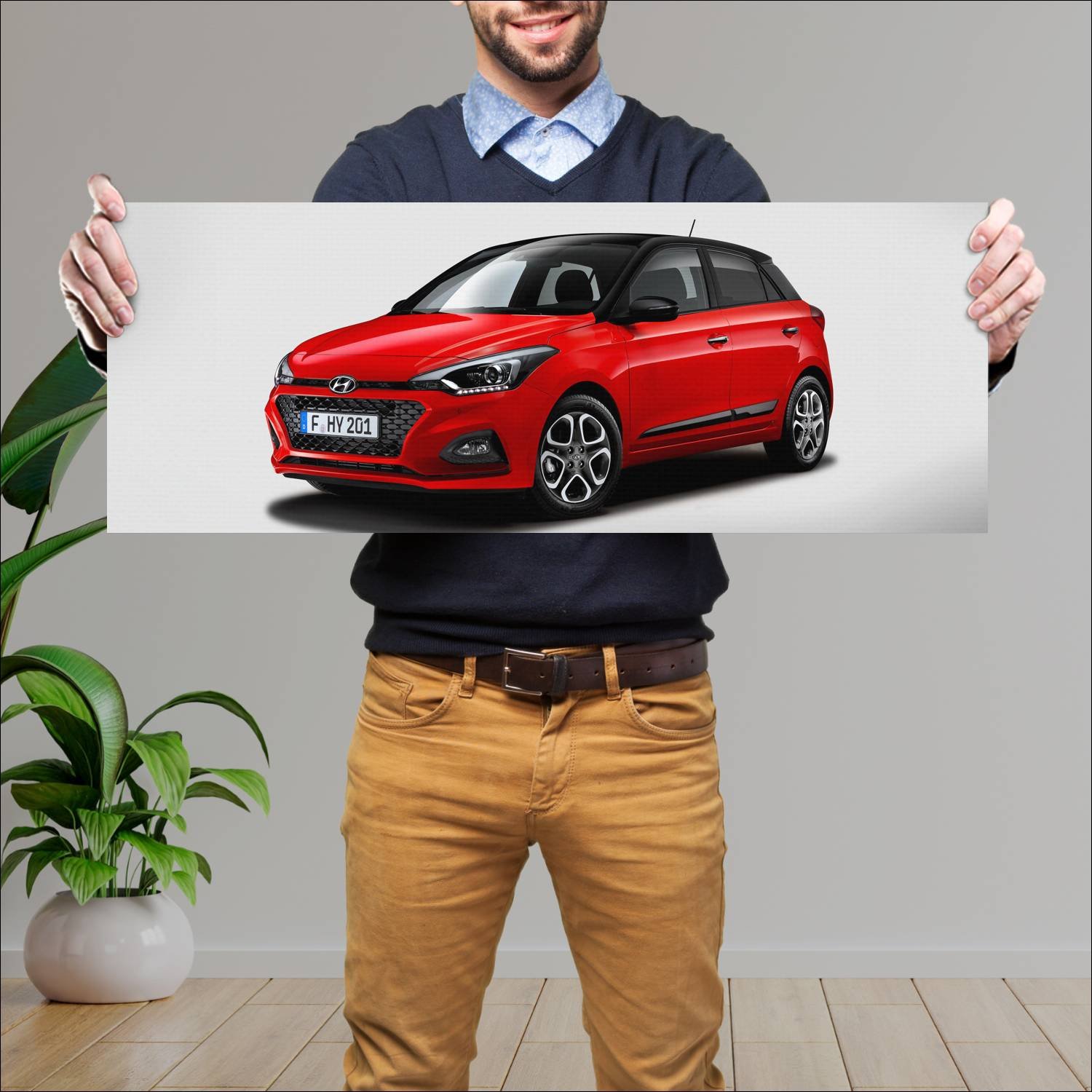 Cuadro grande 30x80cm 2018 hyundai i20 auto 120 Hyundai