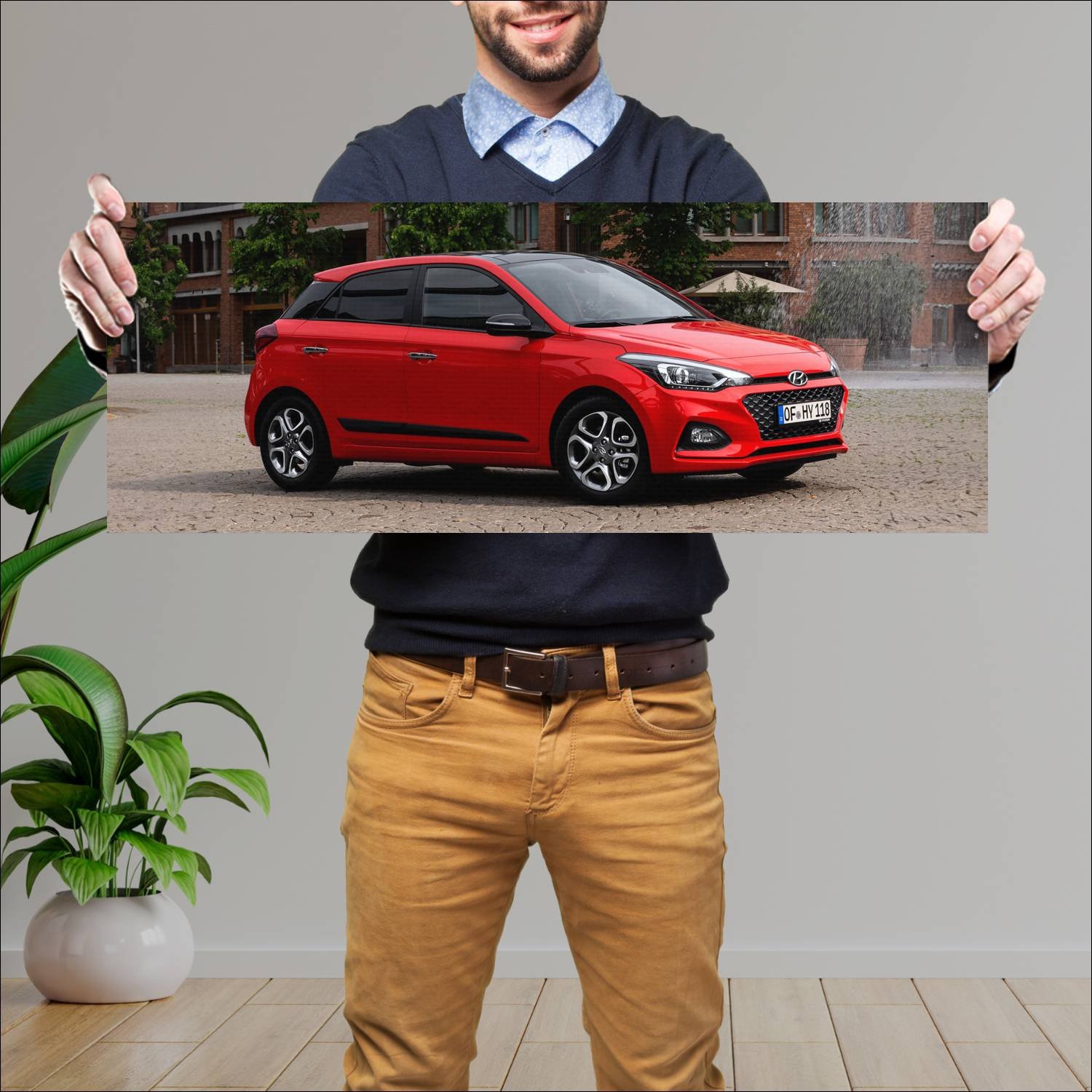 Cuadro grande 30x80cm 2018 hyundai i20 auto 121 Hyundai