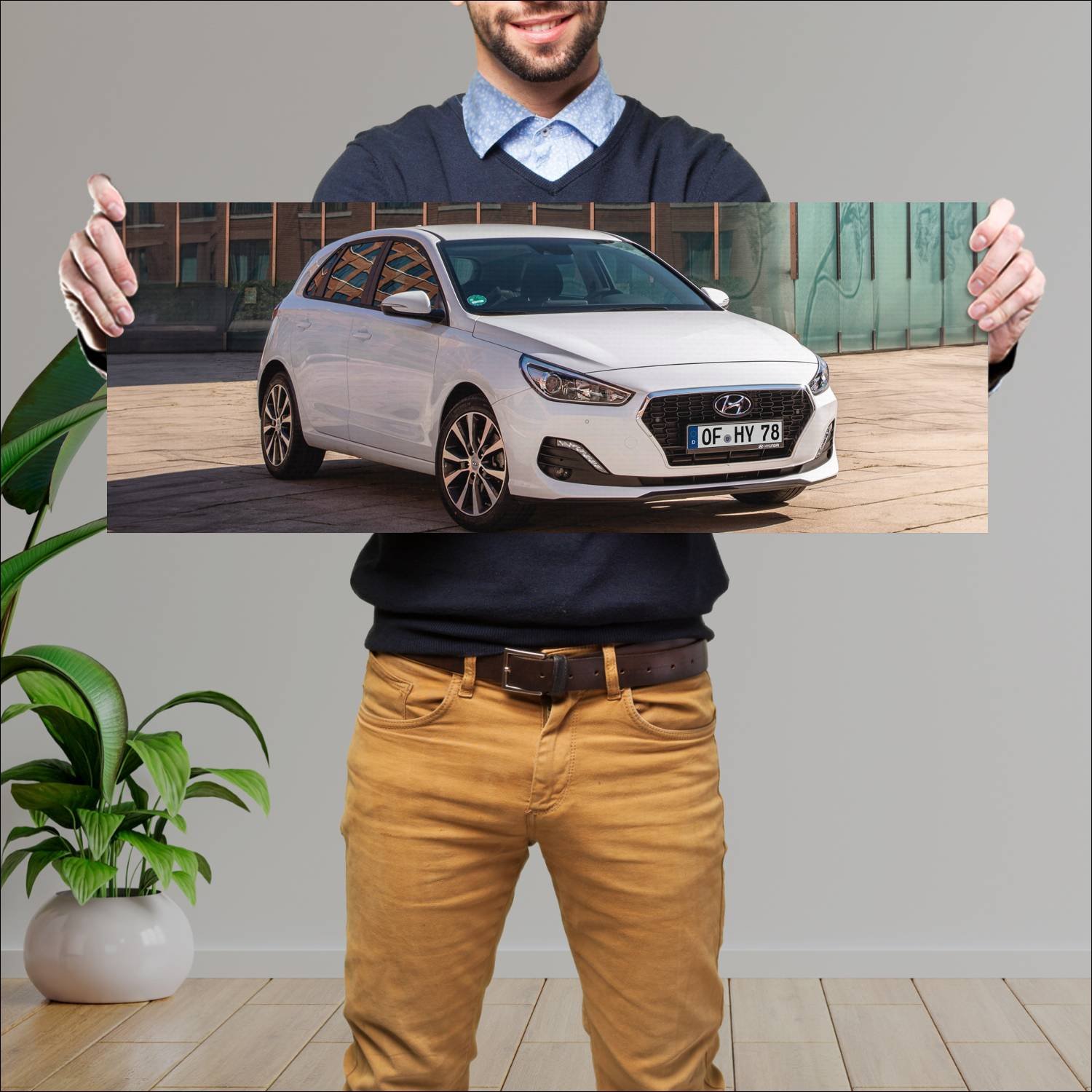 Cuadro grande 30x80cm 2018 hyundai i30 auto 124 Hyundai