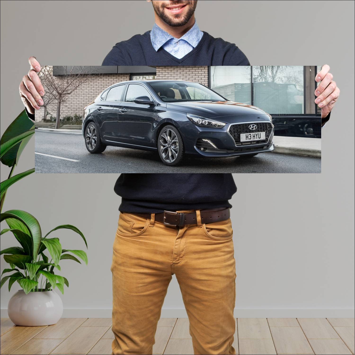 Cuadro grande 30x80cm 2018 hyundai i30 fastback uk 126 Hyundai