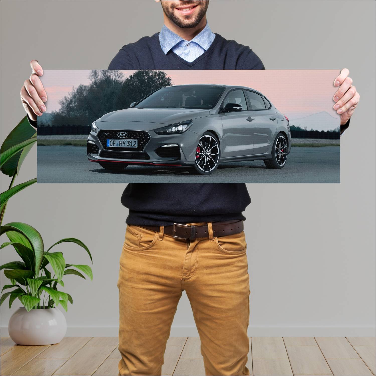 Cuadro grande 30x80cm 2018 hyundai i30 n fastback 127 Hyundai