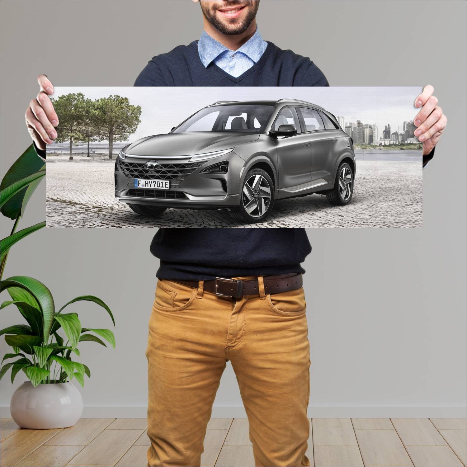 Cuadro grande 30x80cm 2018 hyundai nexo auto 136 Hyundai