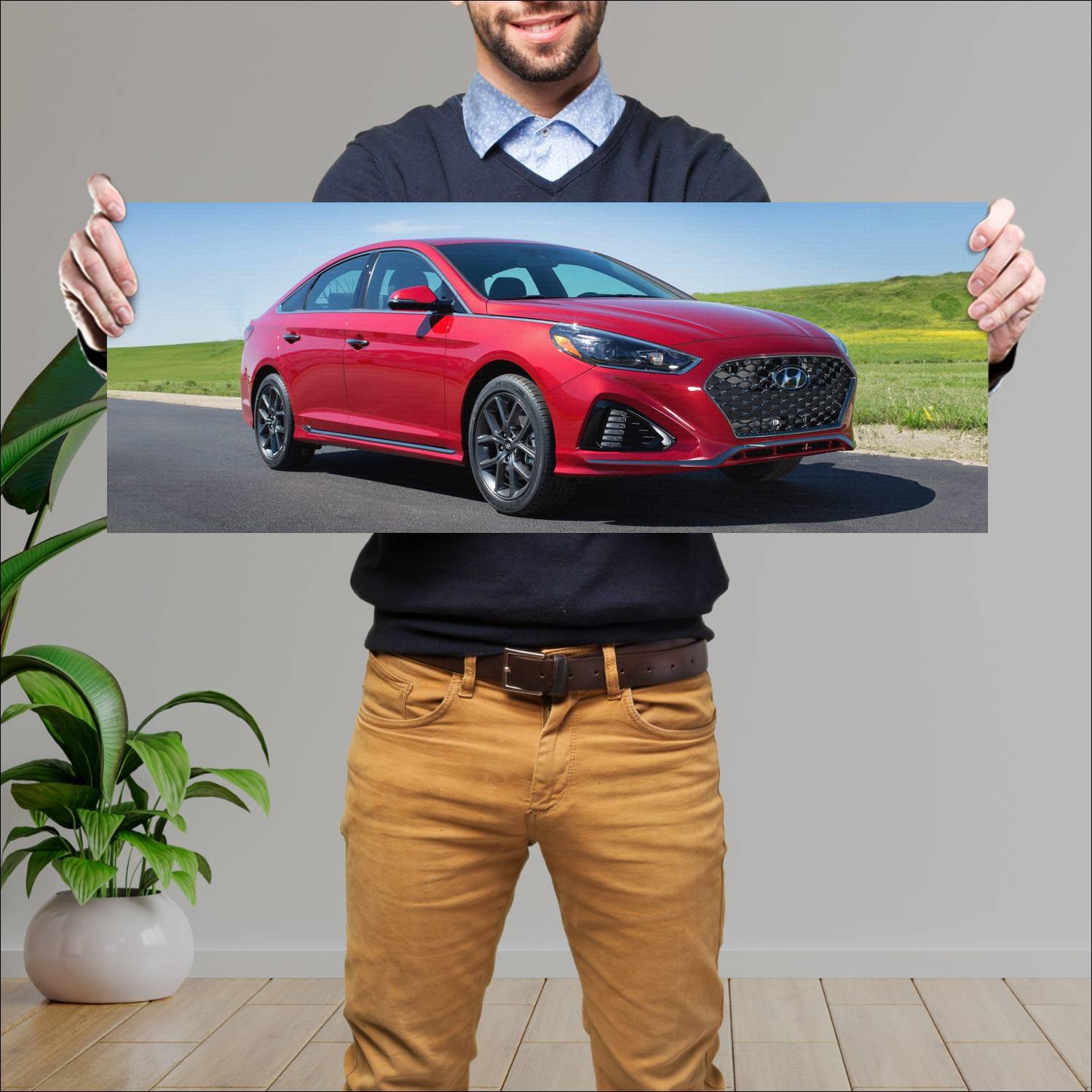 Cuadro grande 30x80cm 2018 hyundai sonata sport 64 143 Hyundai