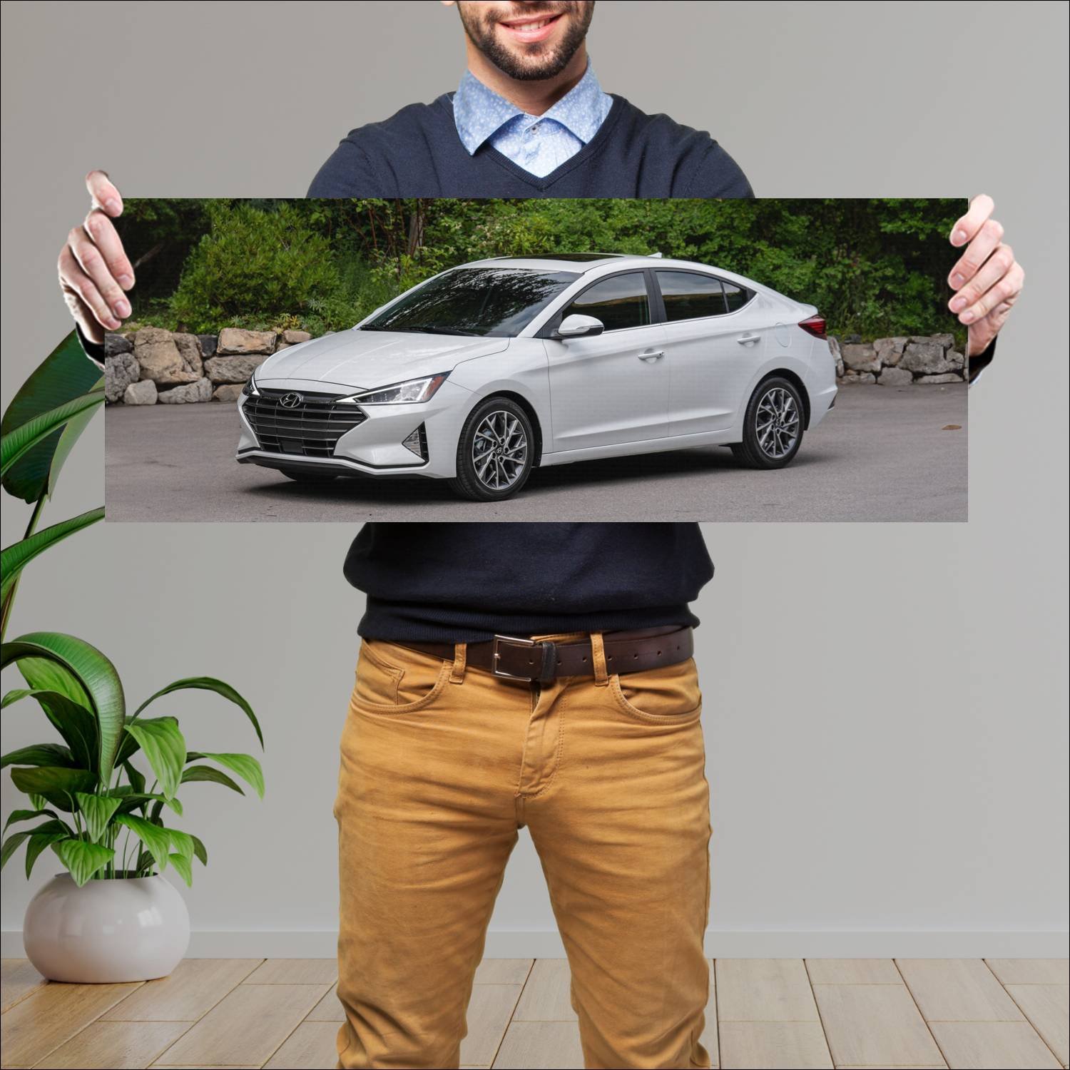 Cuadro grande 30x80cm 2019 hyundai elantra auto 147 Hyundai