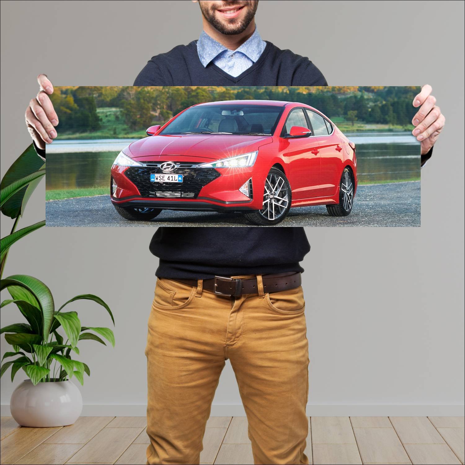 Cuadro grande 30x80cm 2019 hyundai elantra sport a 150 Hyundai