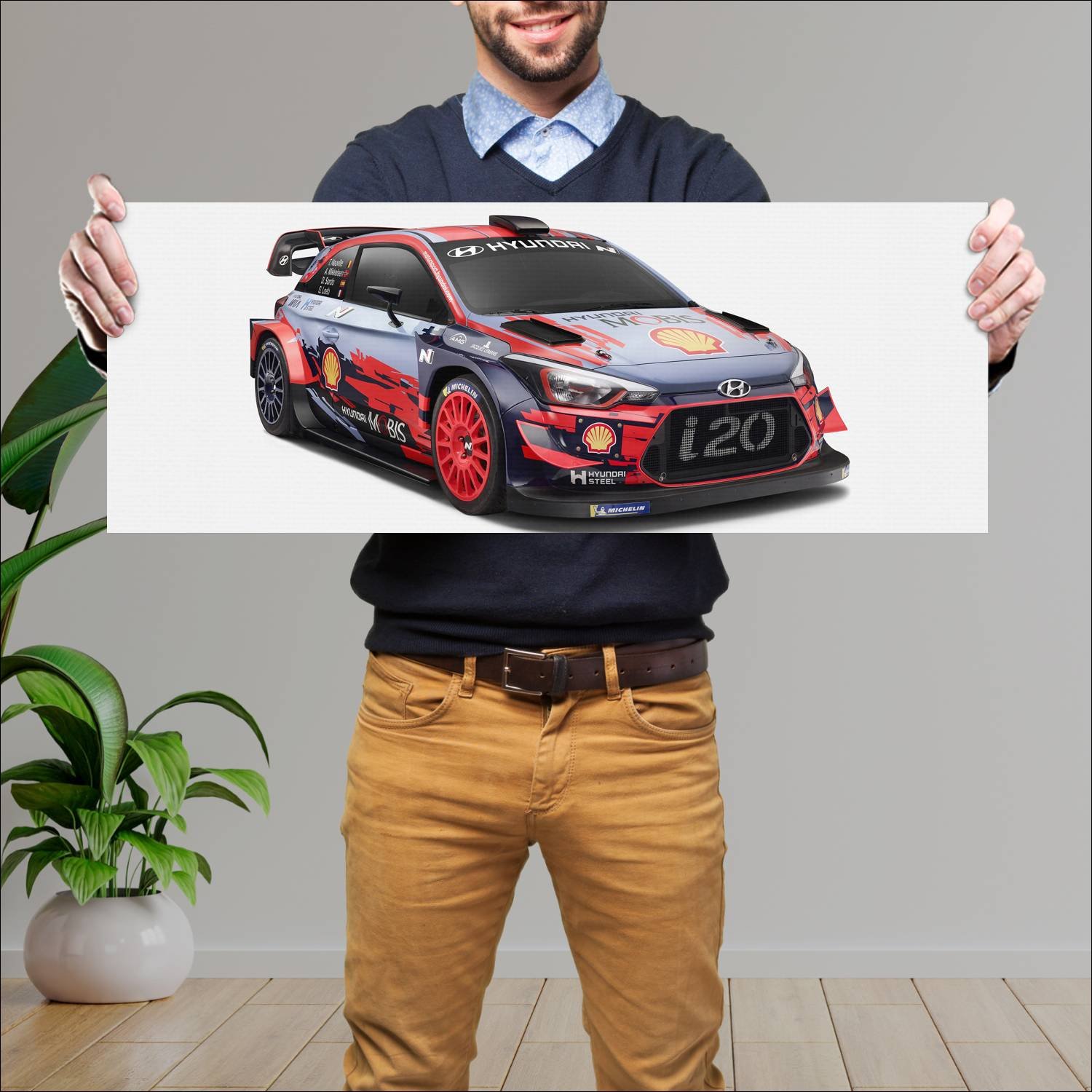 Cuadro grande 30x80cm 2019 hyundai i20 coupe wrc 8 152 Hyundai