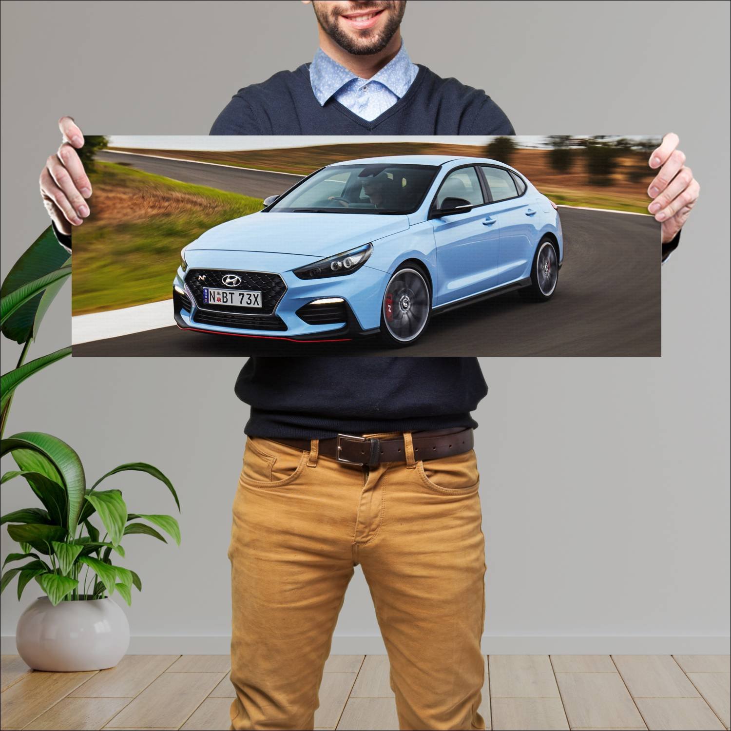 Cuadro grande 30x80cm 2019 hyundai i30 n fastback 153 Hyundai