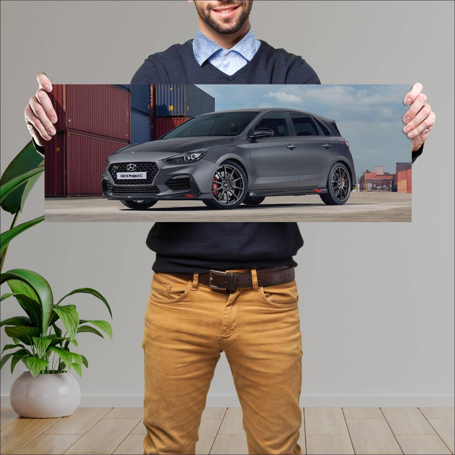 Cuadro grande 30x80cm 2019 hyundai i30 n project c 157 Hyundai