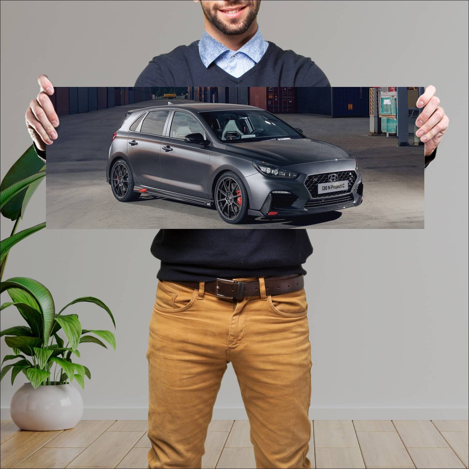 Cuadro grande 30x80cm 2019 hyundai i30 n project c 158 Hyundai
