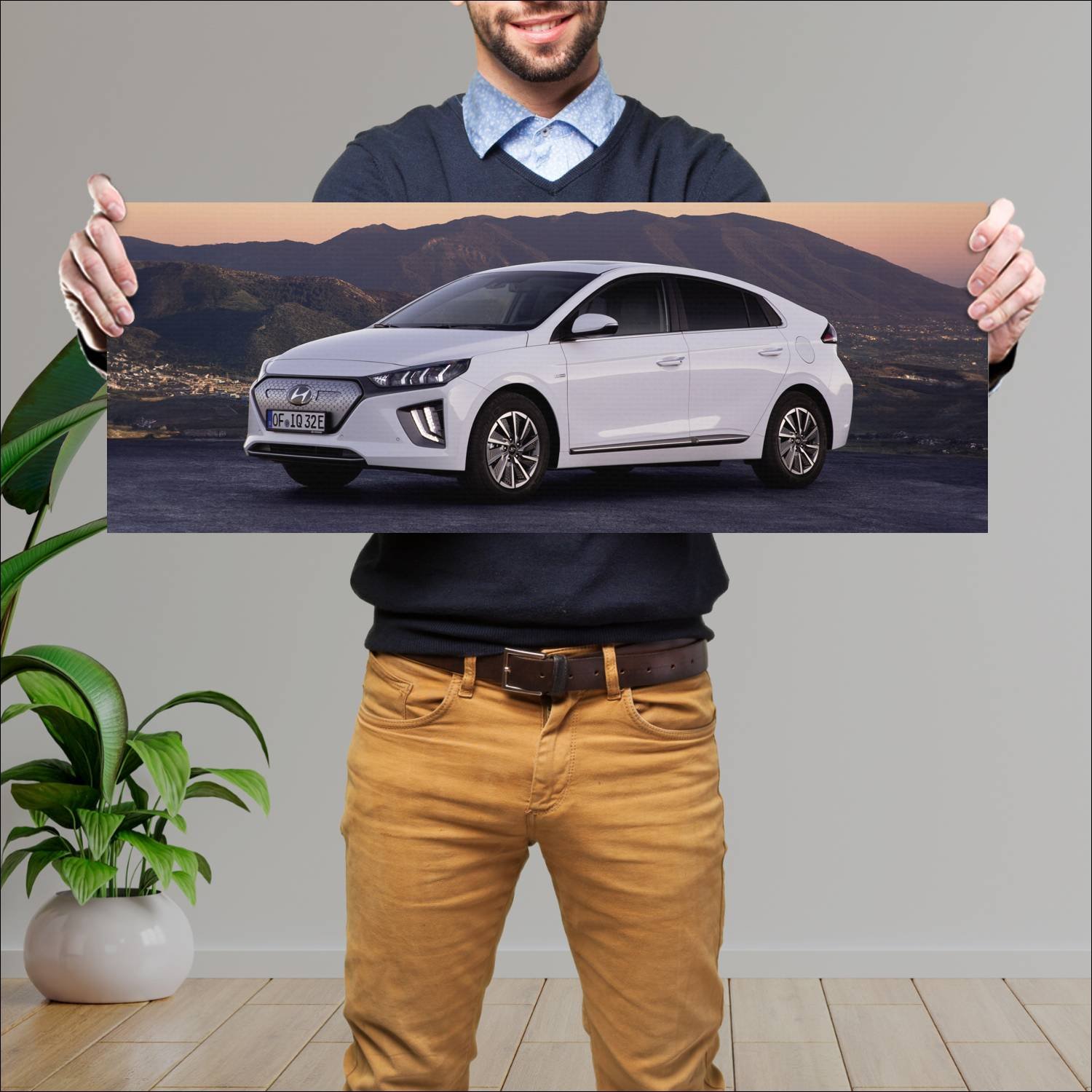 Cuadro grande 30x80cm 2019 hyundai ioniq electric 159 Hyundai