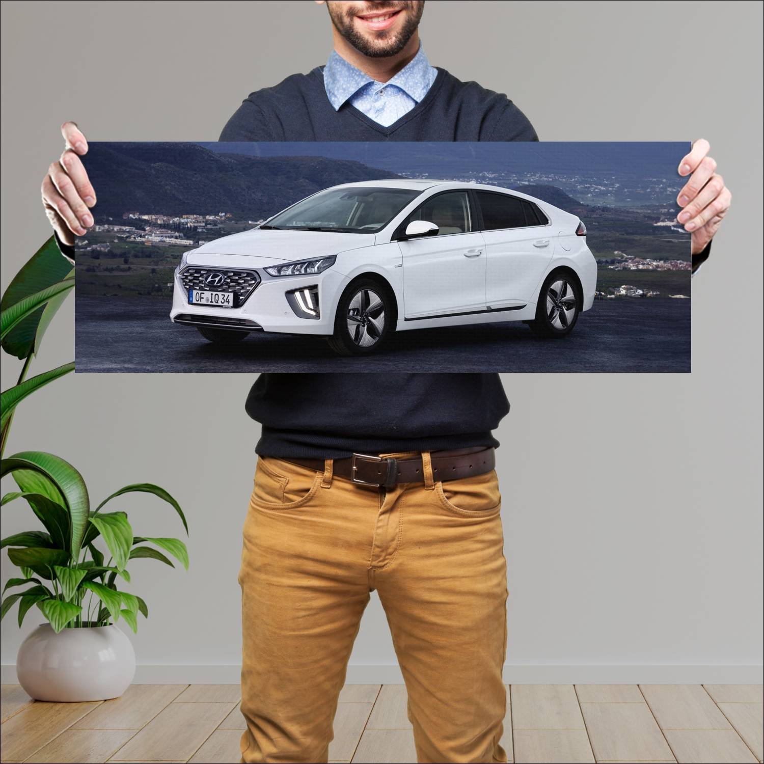 Cuadro grande 30x80cm 2019 hyundai ioniq hybrid 90 160 Hyundai