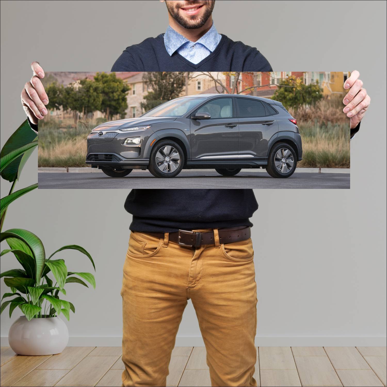 Cuadro grande 30x80cm 2019 hyundai kona electric u 163 Hyundai