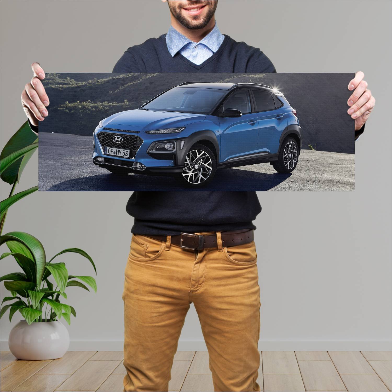 Cuadro grande 30x80cm 2019 hyundai kona hybrid 913 164 Hyundai