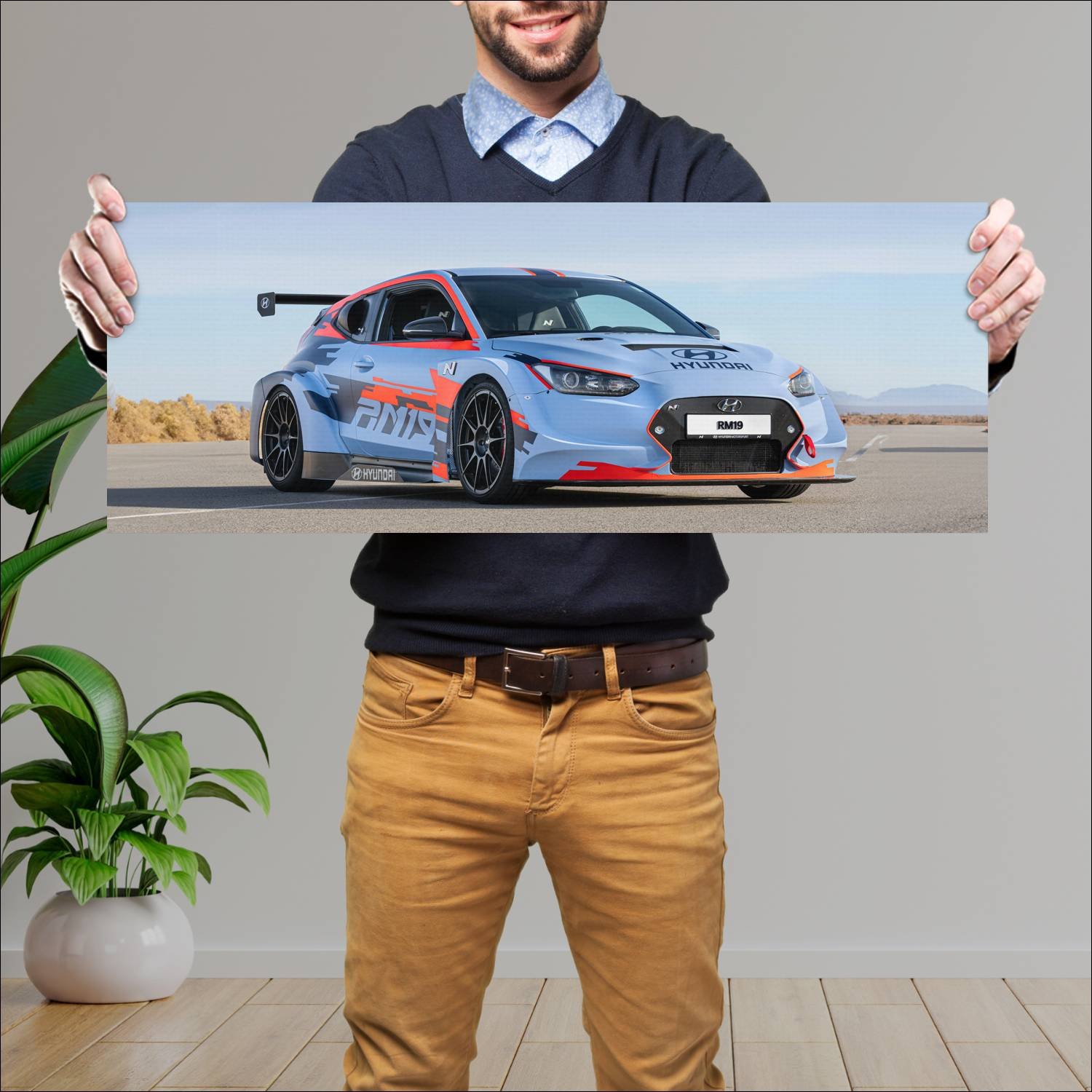 Cuadro grande 30x80cm 2019 hyundai rm19 prototype 165 Hyundai