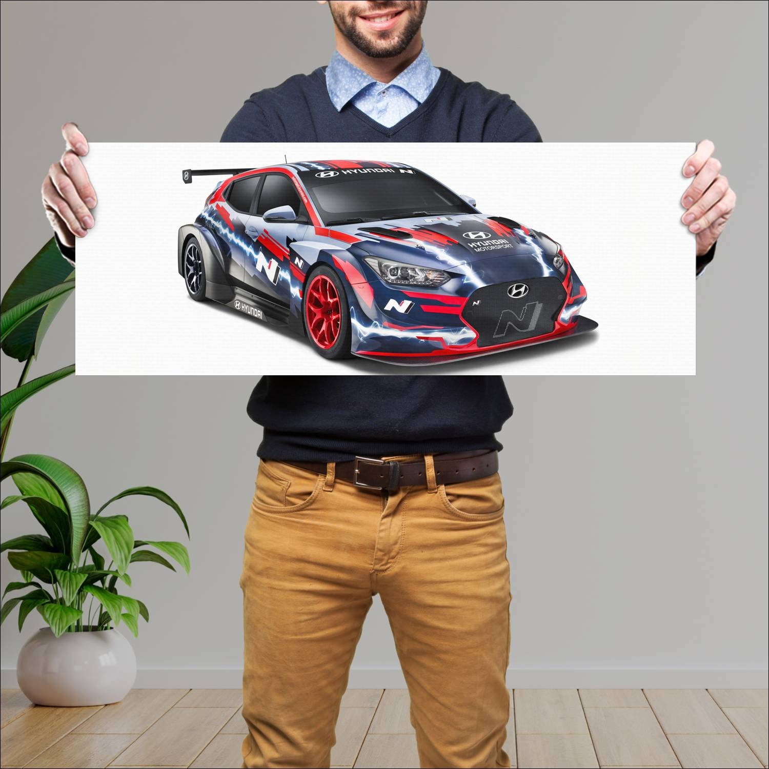 Cuadro grande 30x80cm 2019 hyundai veloster n etcr 173 Hyundai