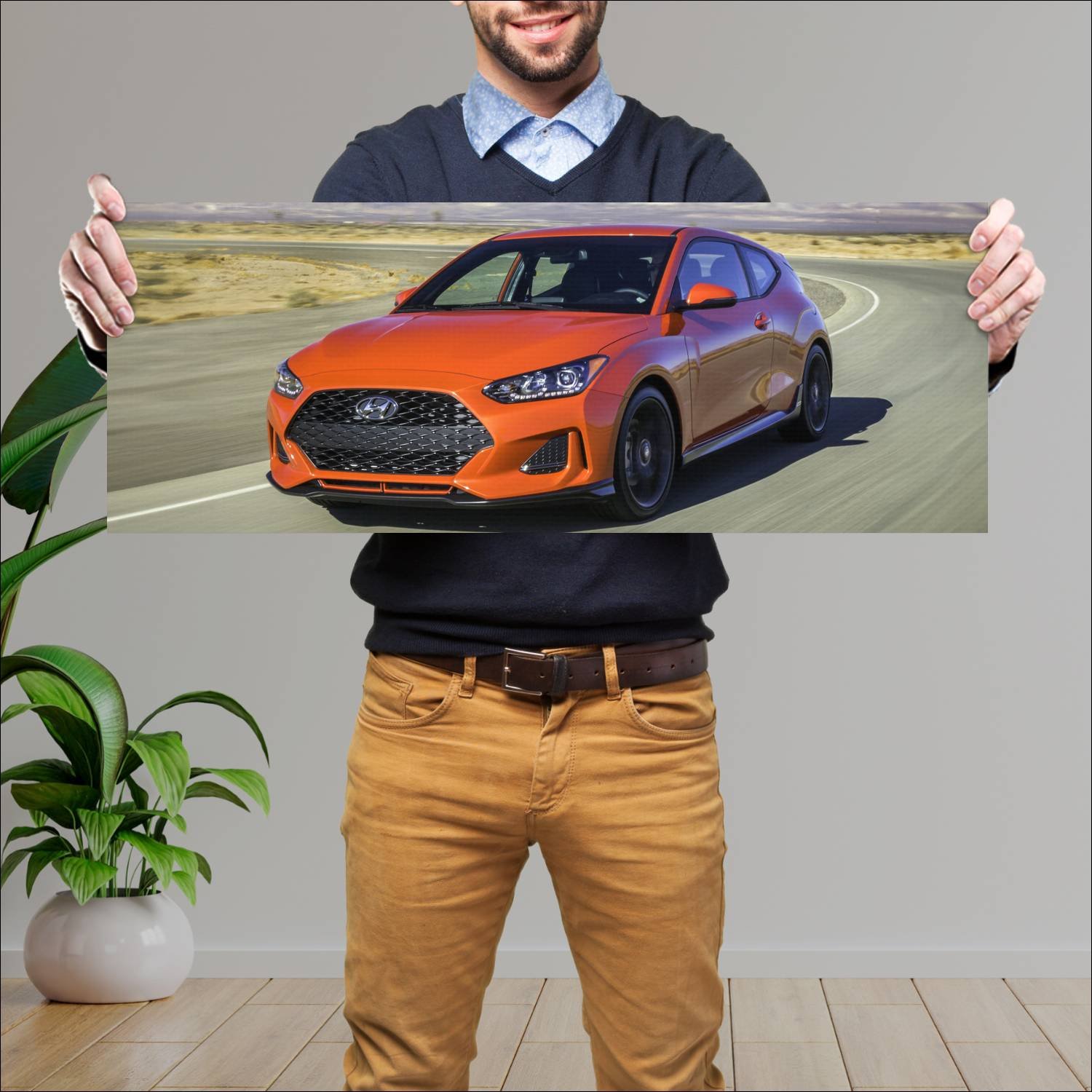 Cuadro grande 30x80cm 2019 hyundai veloster turbo 176 Hyundai