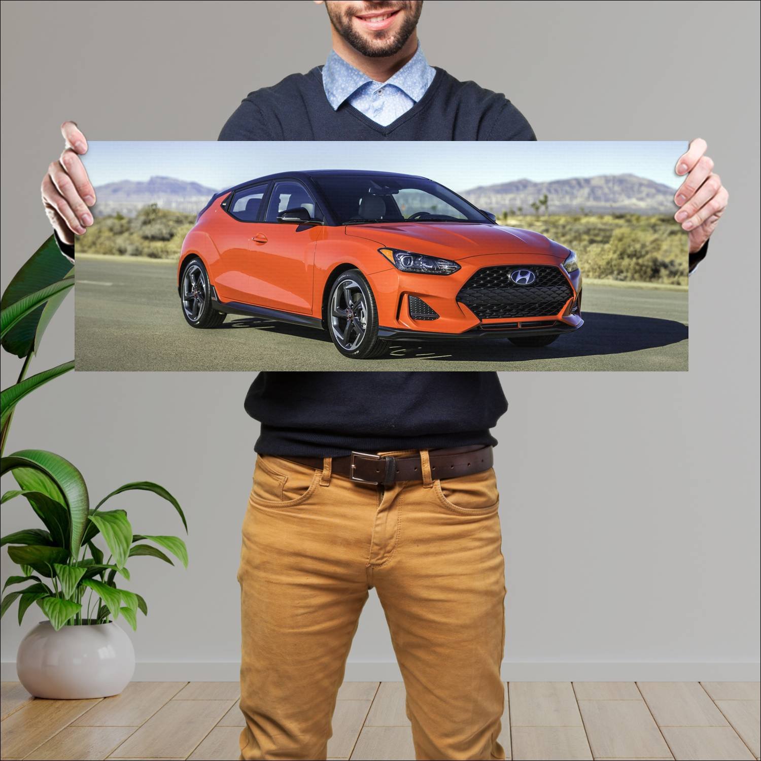Cuadro grande 30x80cm 2019 hyundai veloster turbo 177 Hyundai