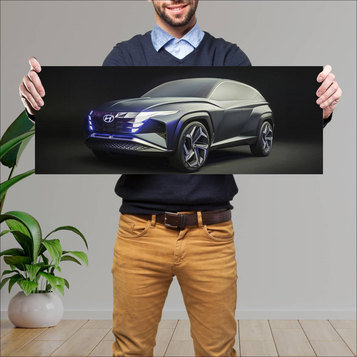 Cuadro grande 30x80cm 2019 hyundai vision t concep 180 Hyundai