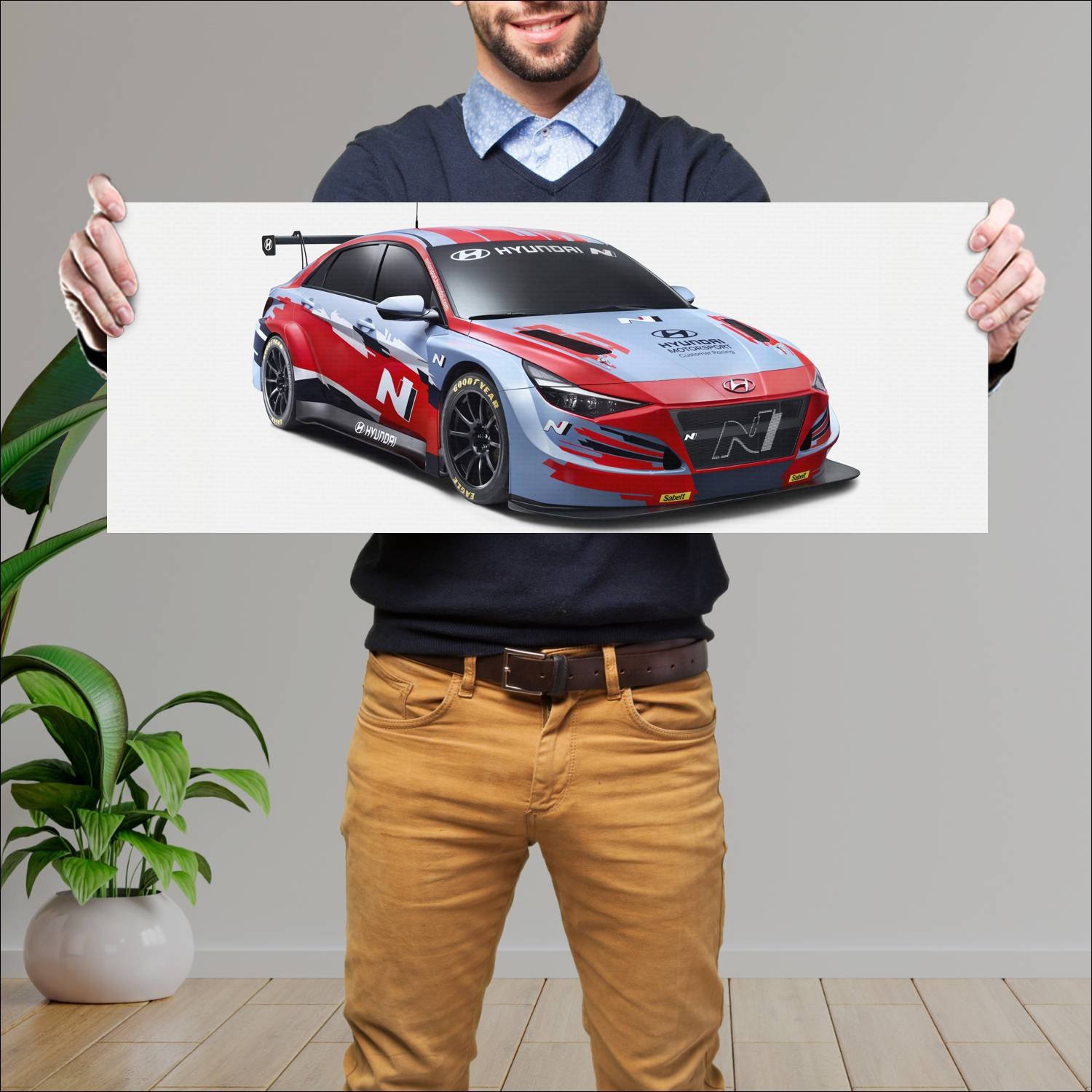 Cuadro grande 30x80cm 2020 hyundai elantra n tcr 1 181 Hyundai