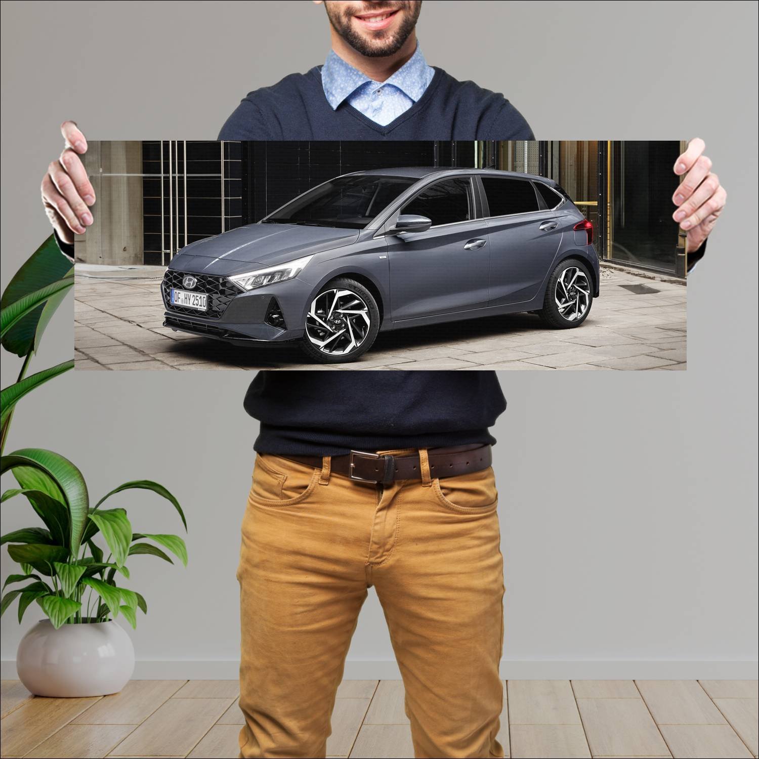 Cuadro grande 30x80cm 2020 hyundai i20 auto 183 Hyundai