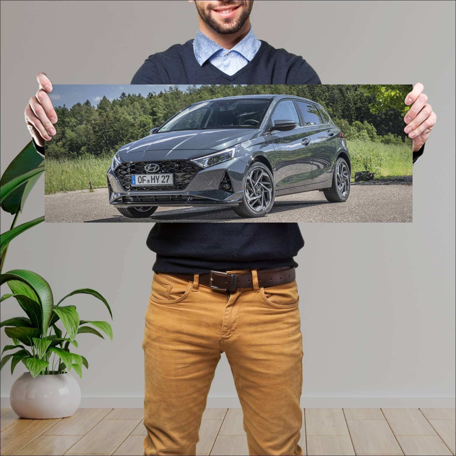 Cuadro grande 30x80cm 2020 hyundai i20 auto 184 Hyundai
