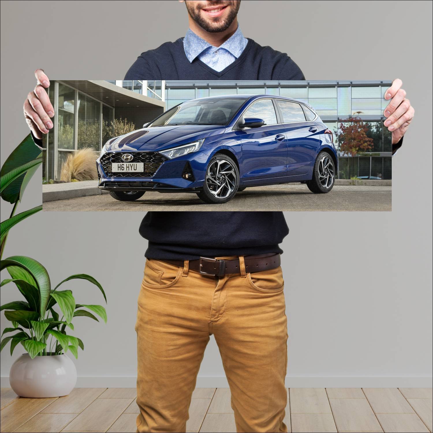 Cuadro grande 30x80cm 2020 hyundai i20 uk auto 188 Hyundai