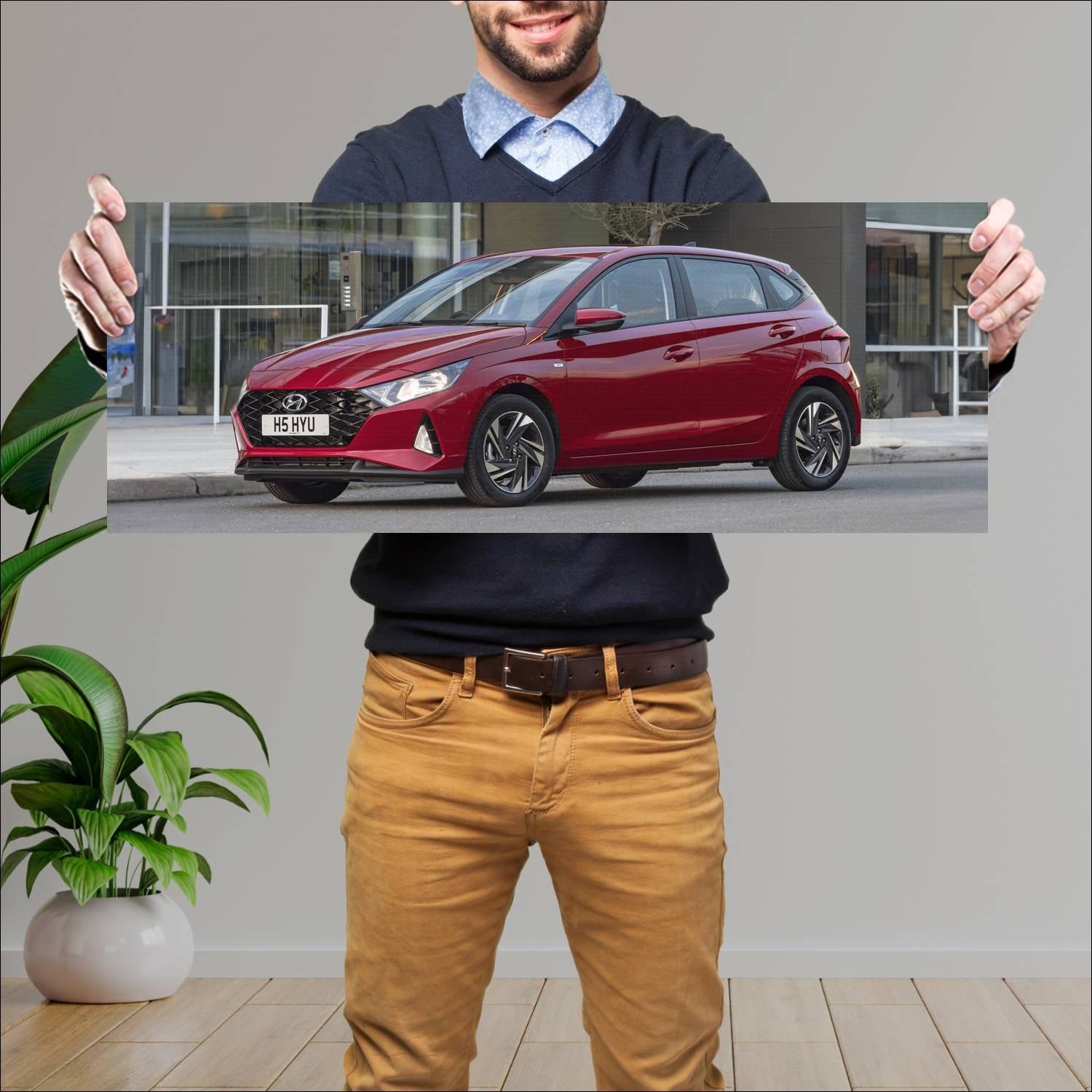Cuadro grande 30x80cm 2020 hyundai i20 uk auto 189 Hyundai