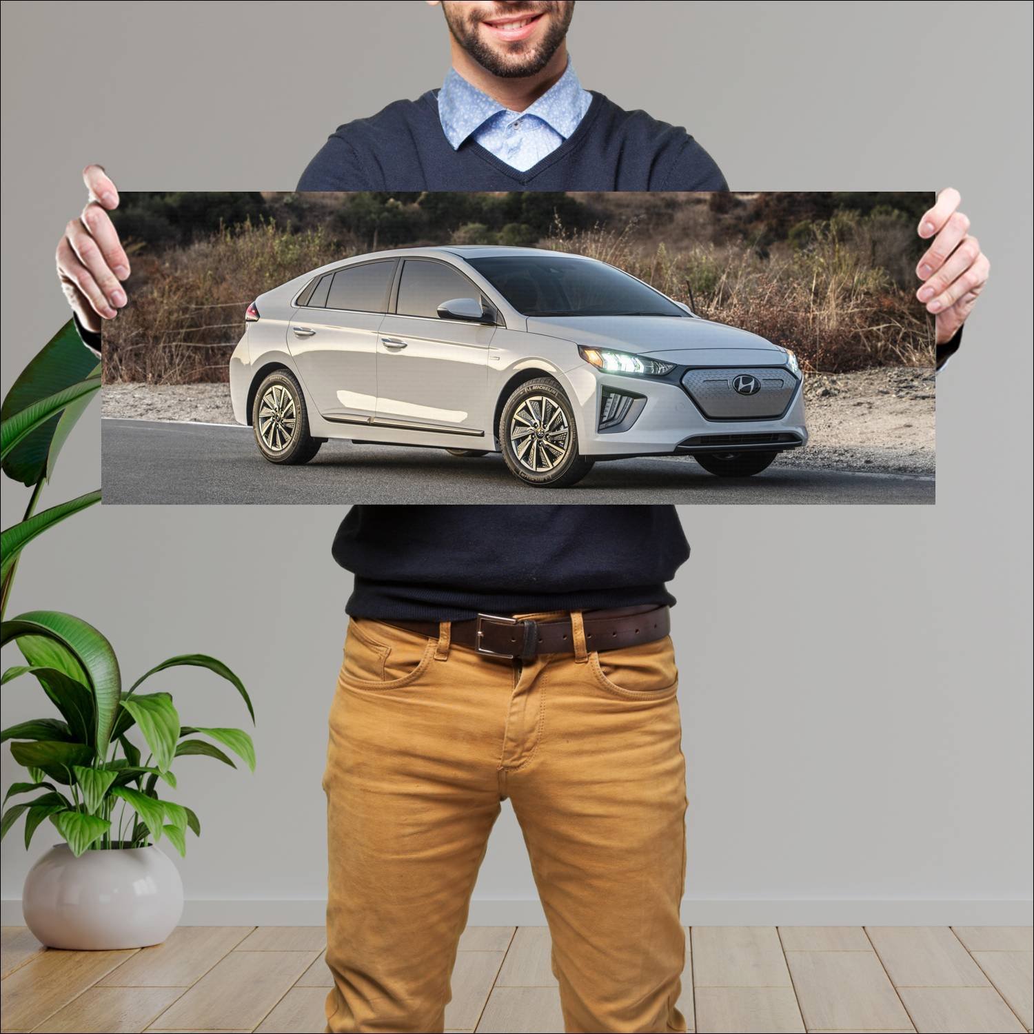 Cuadro grande 30x80cm 2020 hyundai ioniq electric 194 Hyundai