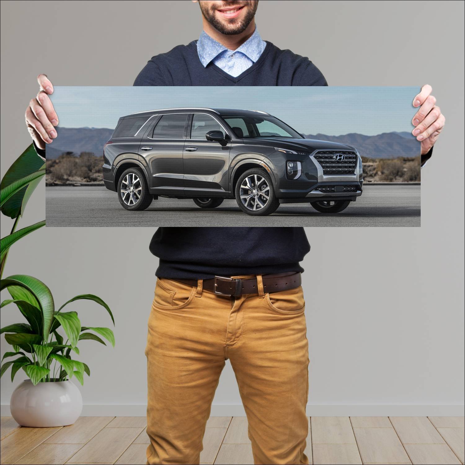 Cuadro grande 30x80cm 2020 hyundai palisade auto 197 Hyundai