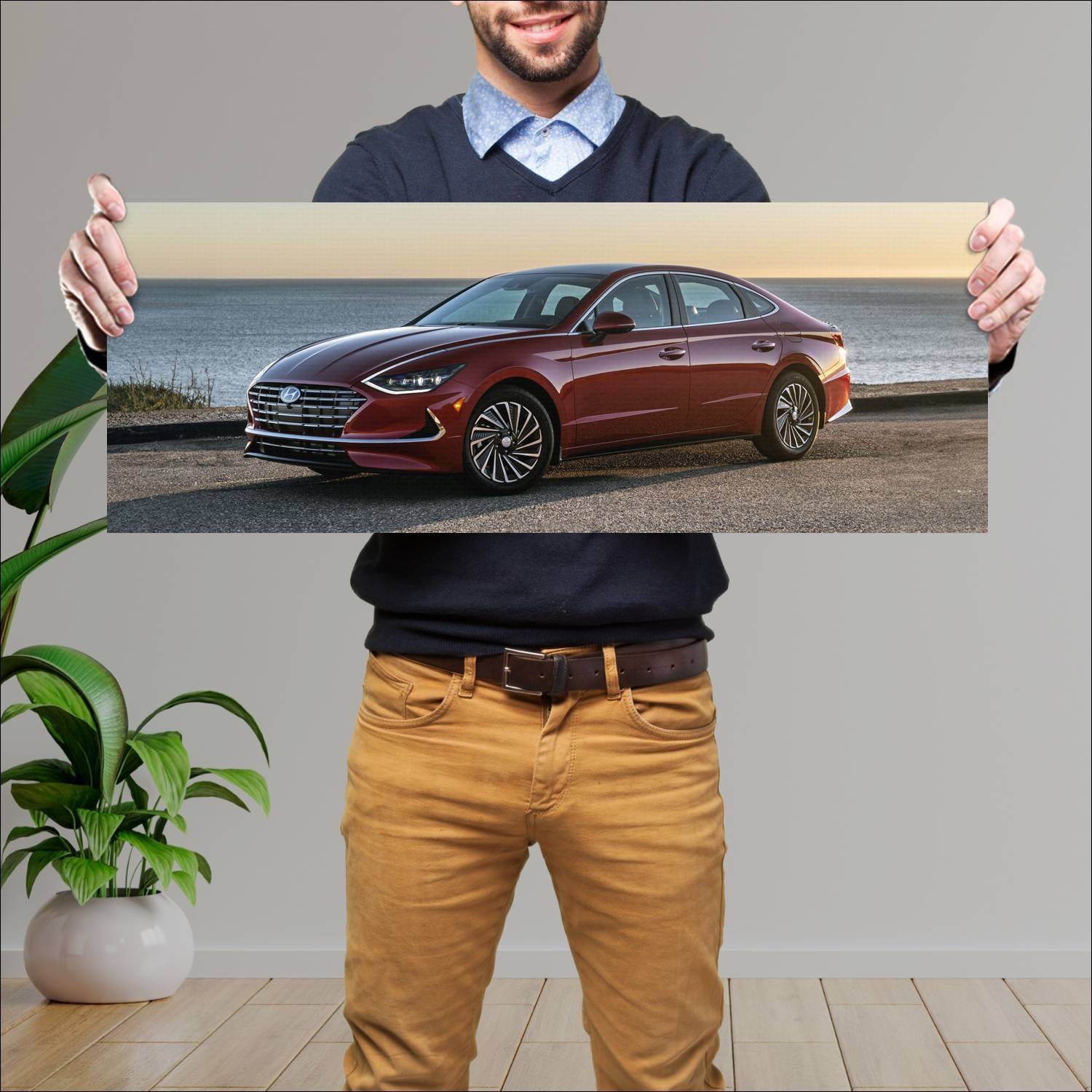 Cuadro grande 30x80cm 2020 hyundai sonata hybrid 9 201 Hyundai