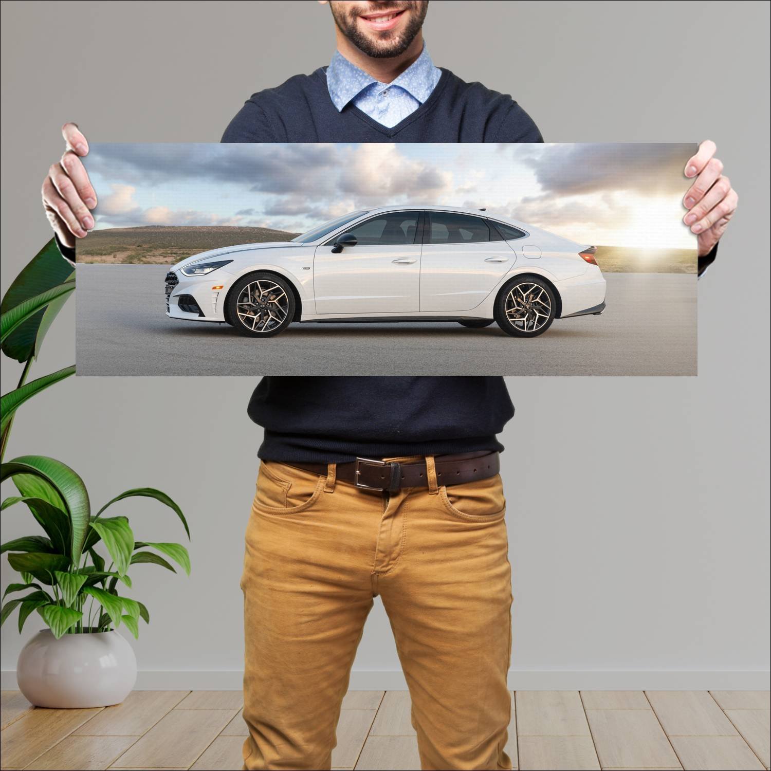 Cuadro grande 30x80cm 2020 hyundai sonata n line 1 202 Hyundai