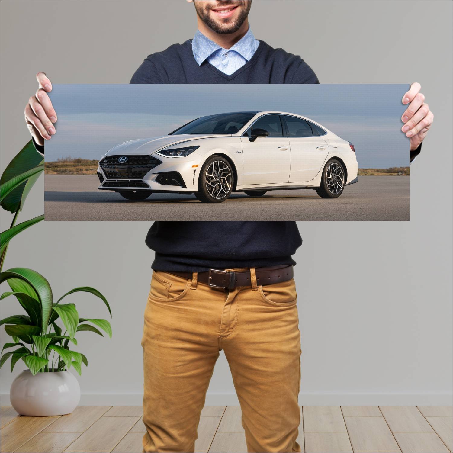 Cuadro grande 30x80cm 2020 hyundai sonata n line 1 203 Hyundai