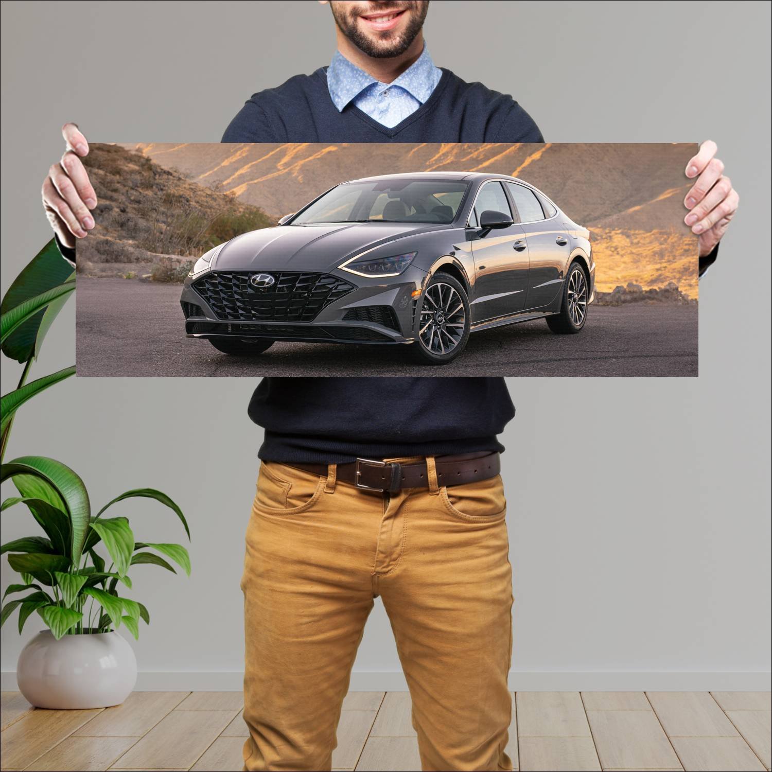 Cuadro grande 30x80cm 2020 hyundai sonata sport st 205 Hyundai