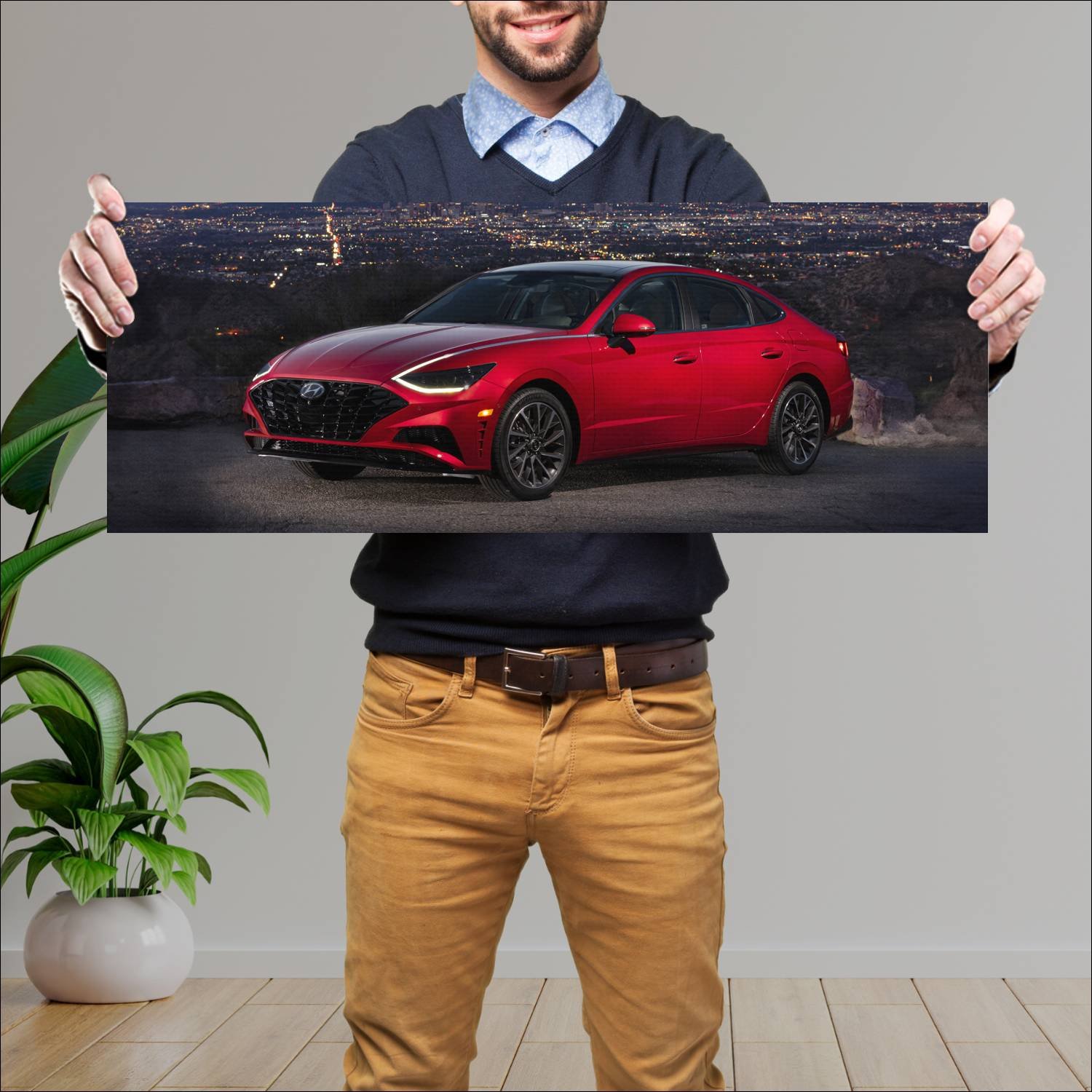Cuadro grande 30x80cm 2020 hyundai sonata sport st 206 Hyundai