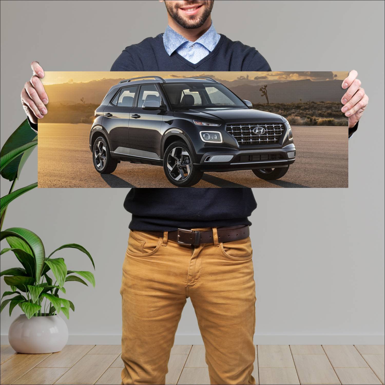 Cuadro grande 30x80cm 2020 hyundai venue auto 207 Hyundai