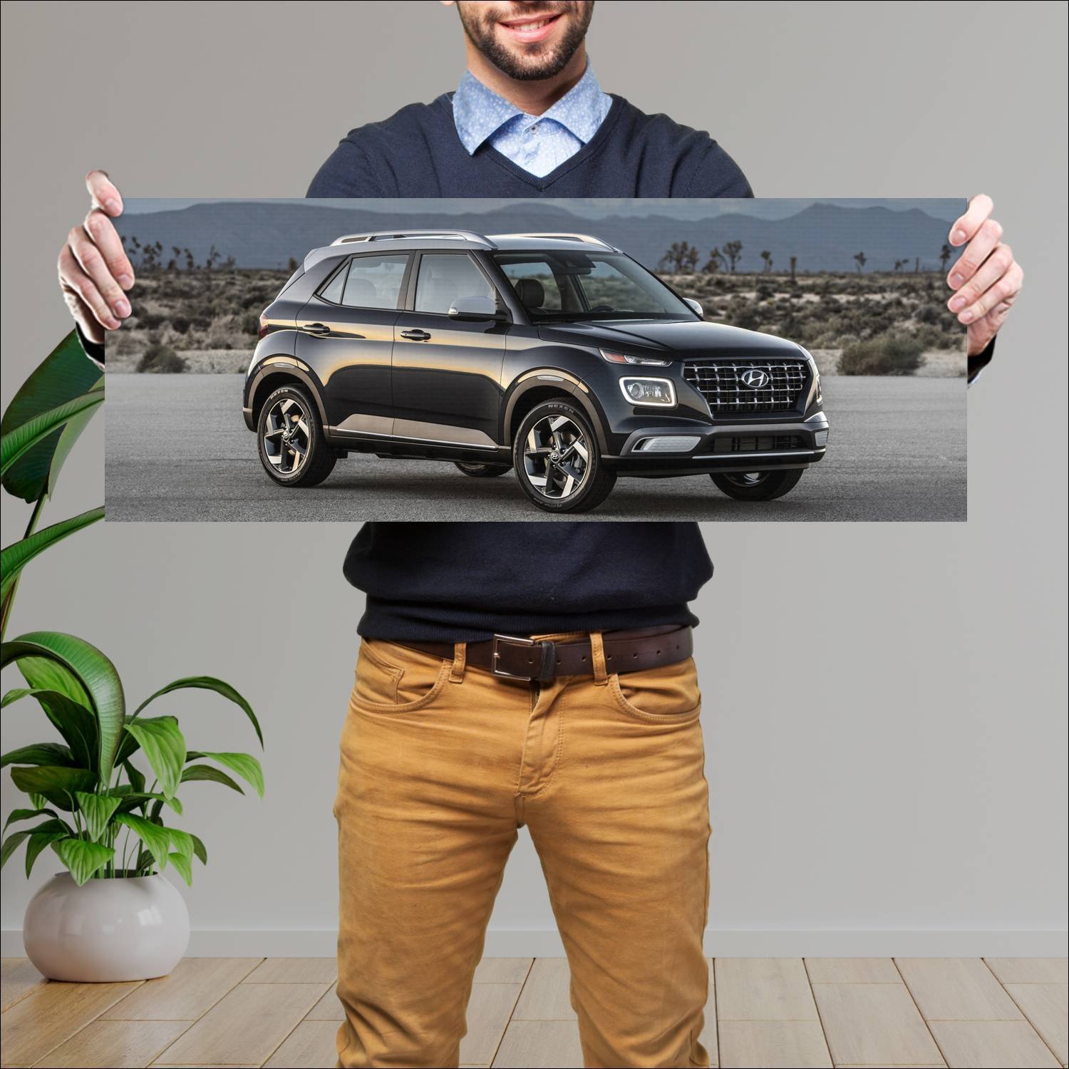 Cuadro grande 30x80cm 2020 hyundai venue auto 208 Hyundai