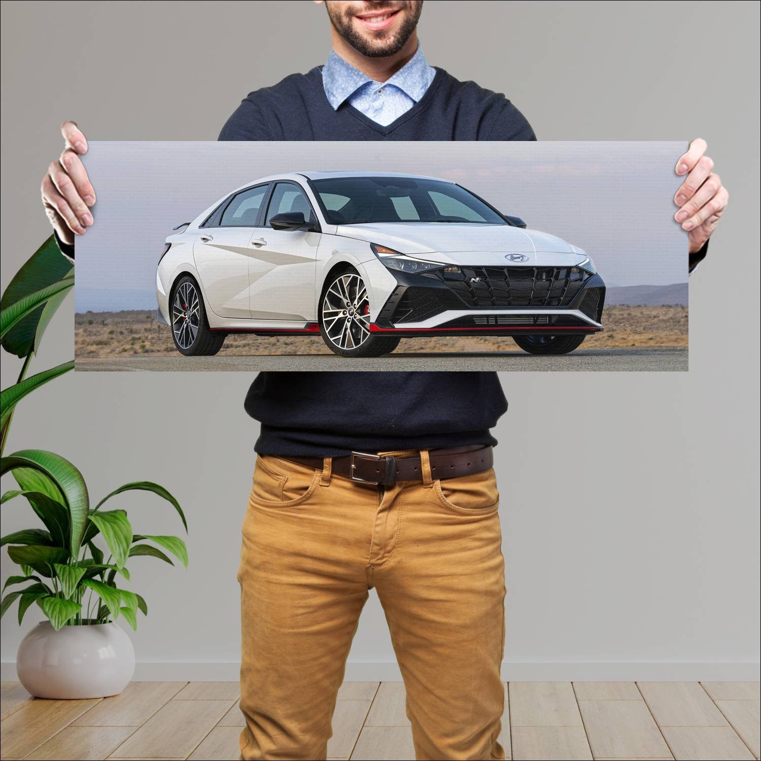 Cuadro grande 30x80cm 2021 hyundai elantra n auto 212 Hyundai