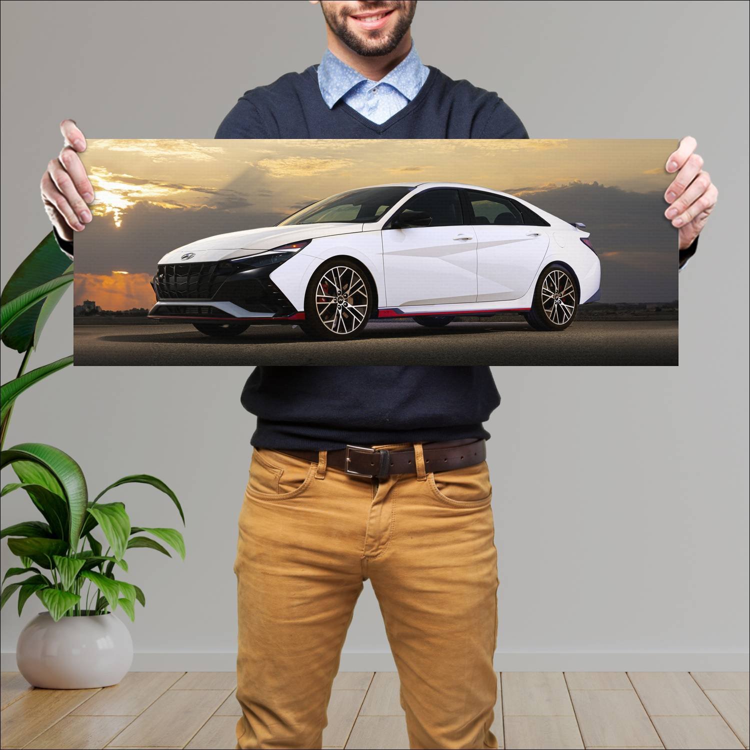 Cuadro grande 30x80cm 2021 hyundai elantra n auto 213 Hyundai