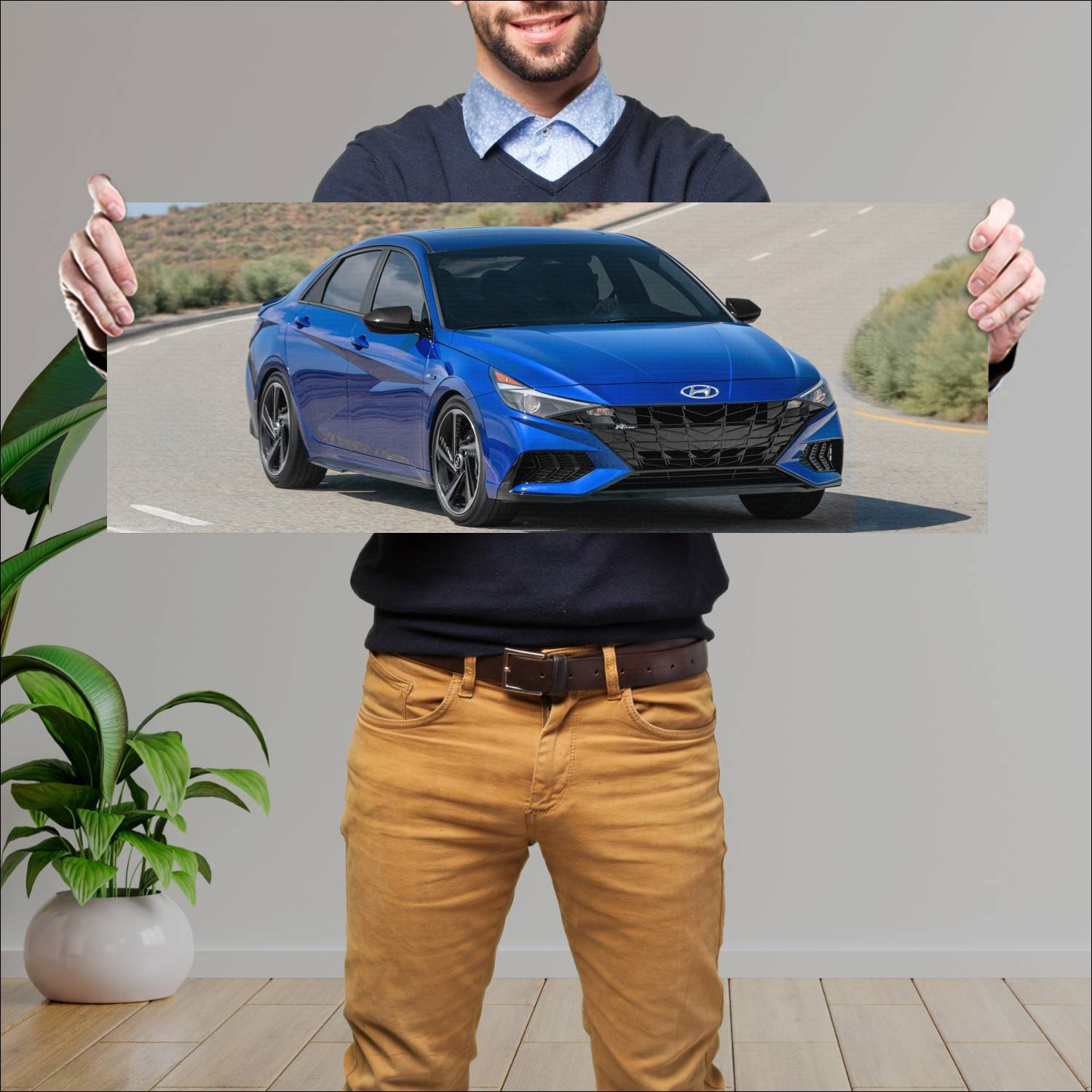 Cuadro grande 30x80cm 2021 hyundai elantra n line 214 Hyundai