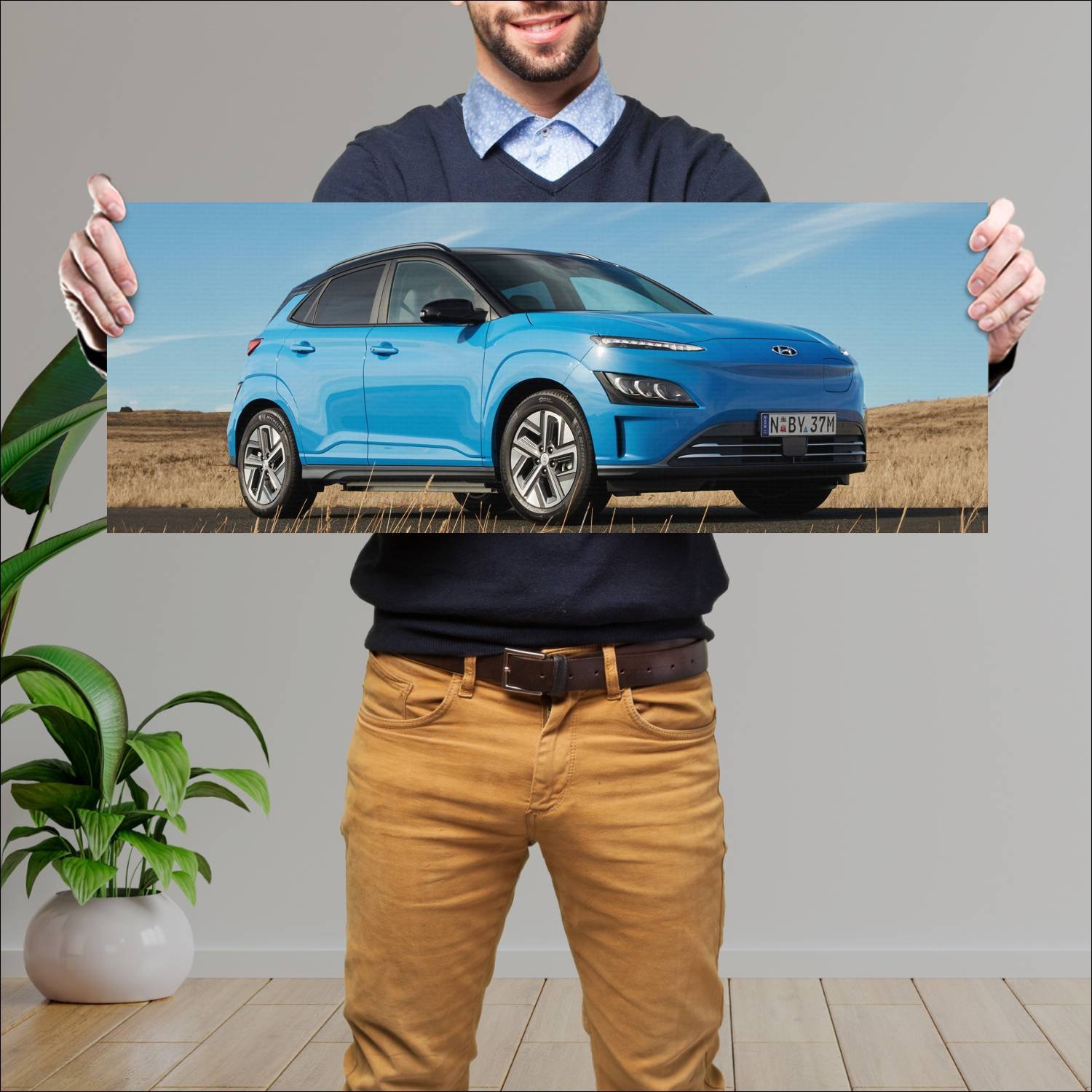 Cuadro grande 30x80cm 2021 hyundai kona electric a 220 Hyundai